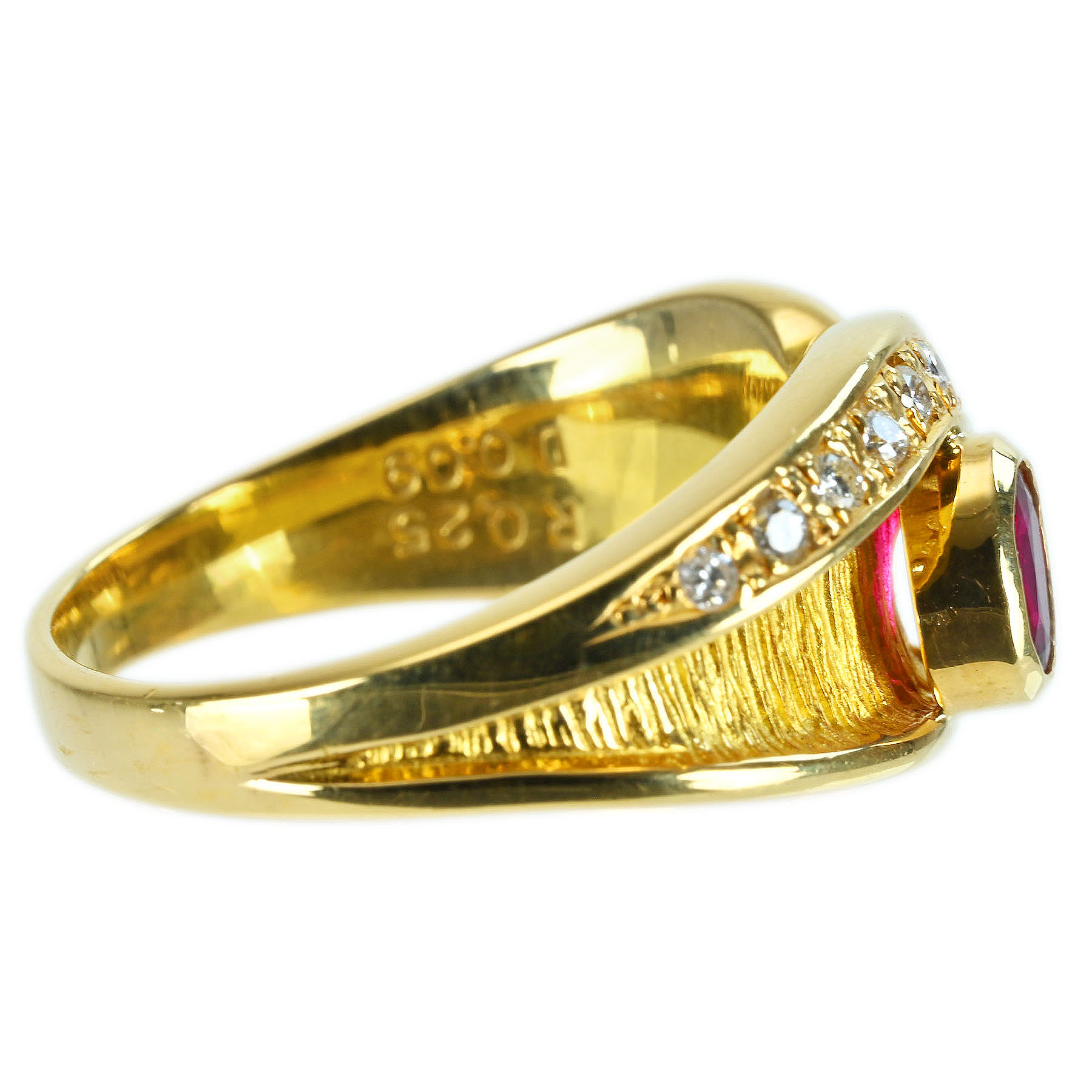 ルビーリング K18YG R0.25ct D0.09ct - 画像 (4)