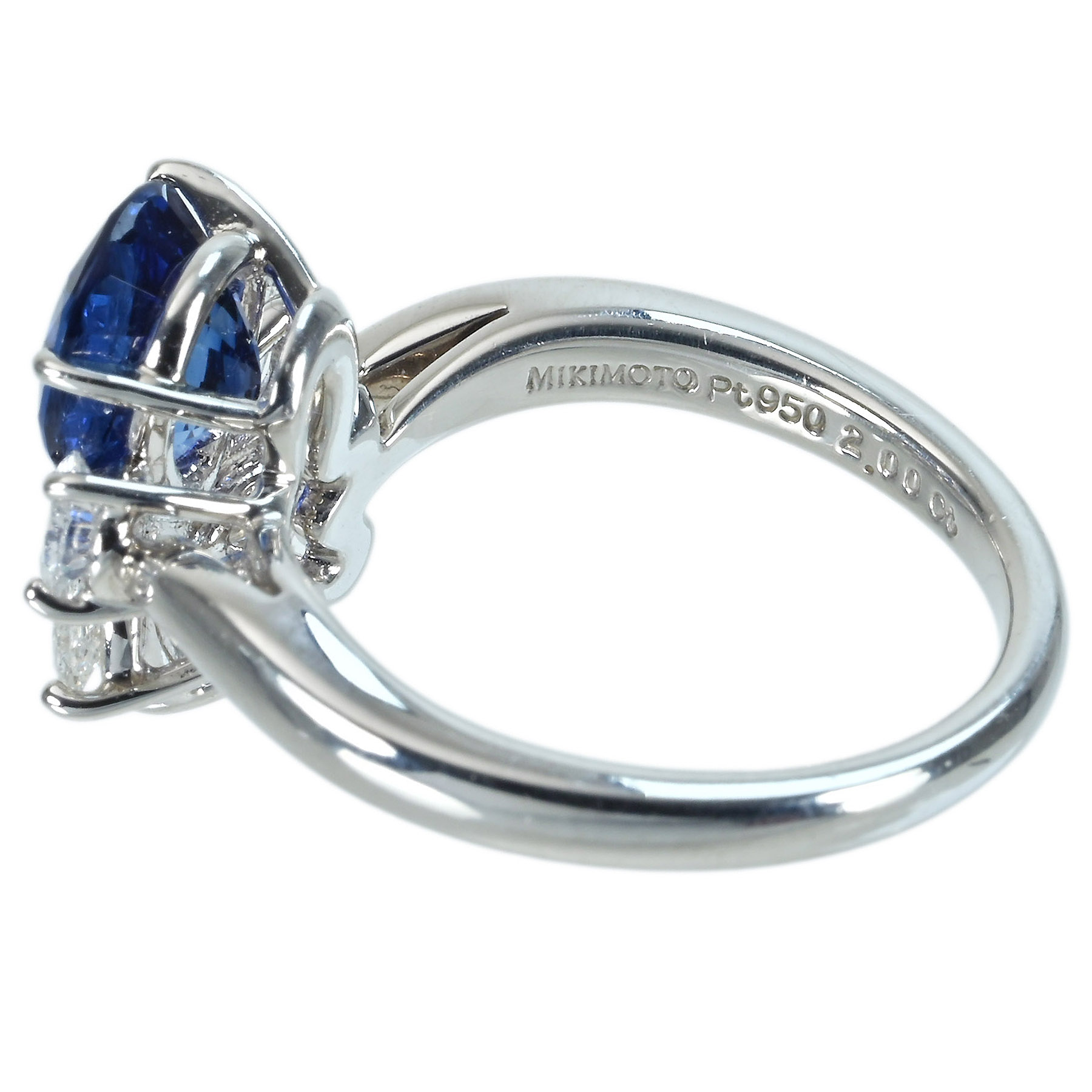 マダガスカル産サファイアリング "MIKIMOTO" PT950 S2.00ct D0.83ct - 画像 (6)