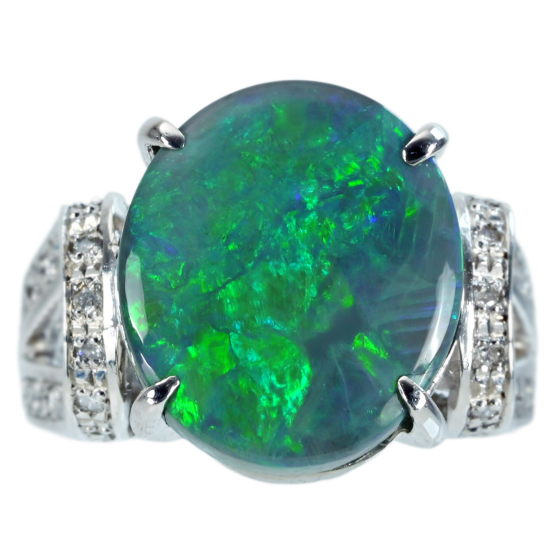 ブラックオパールリング BO5.00ct D0.17ct - 画像 (2)