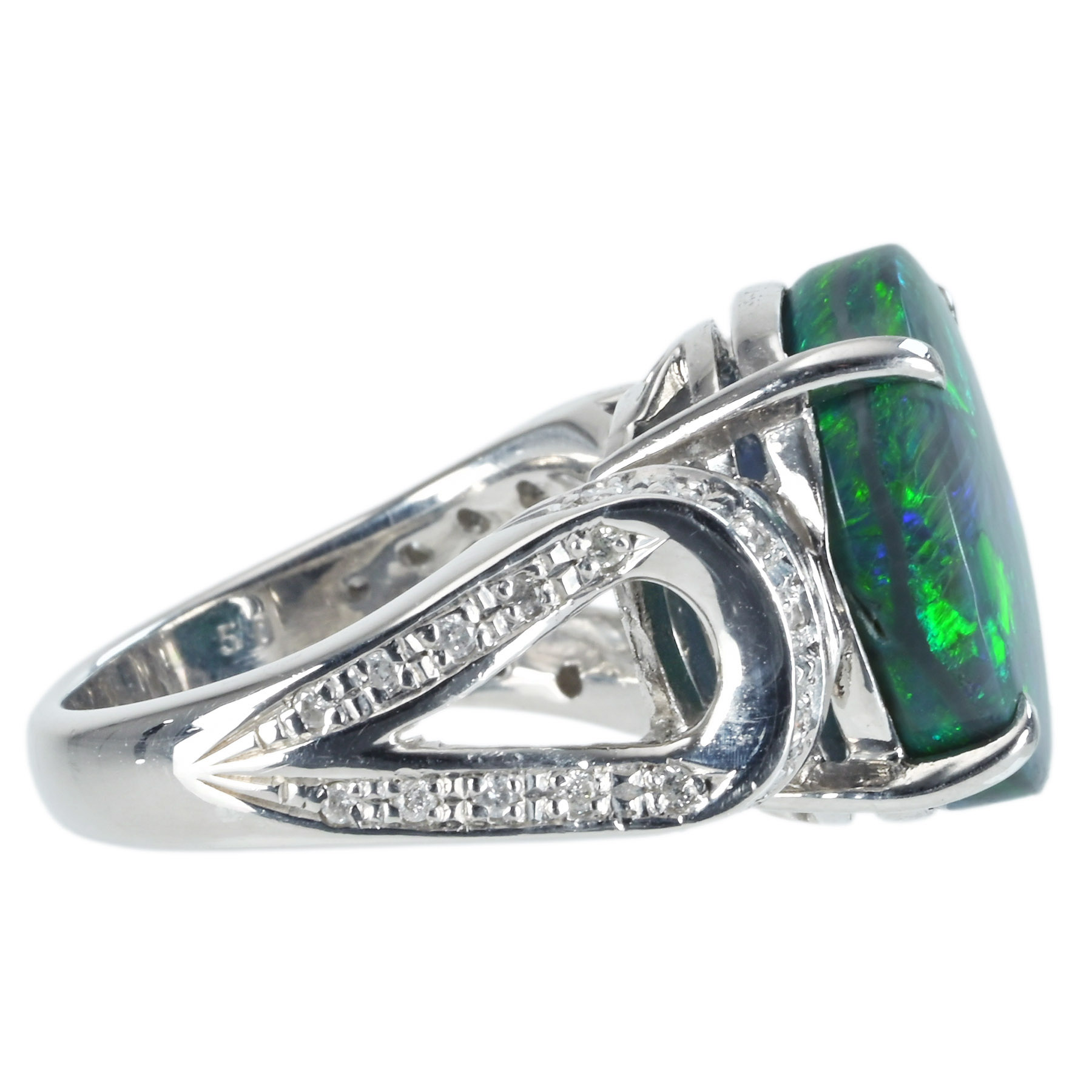 ブラックオパールリング BO5.00ct D0.17ct - 画像 (4)