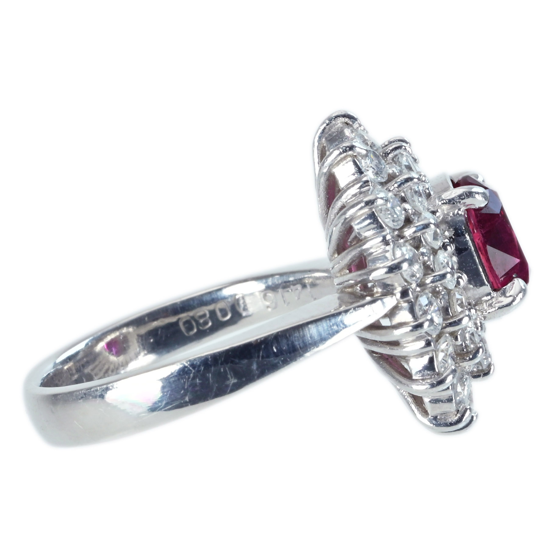 ルビーリング PT900 R1.416ct D0.80ct - 画像 (4)
