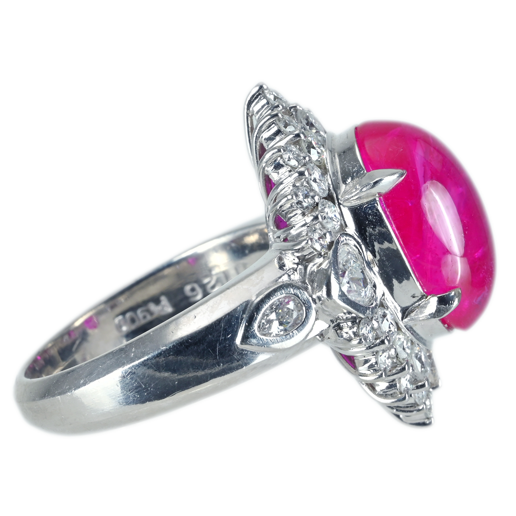 ルビーリング PT900 R7.75ct D1.26ct - 画像 (4)