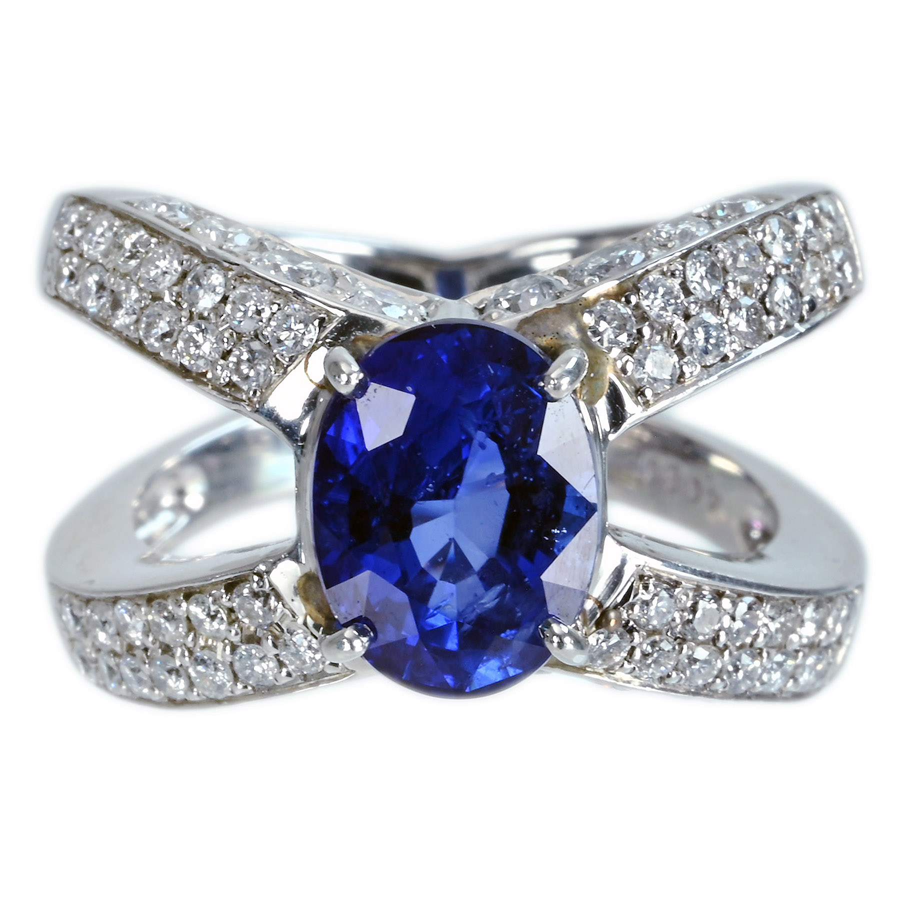 サファイアリング PT900 S4.08ct D1.524ct - 画像 (2)