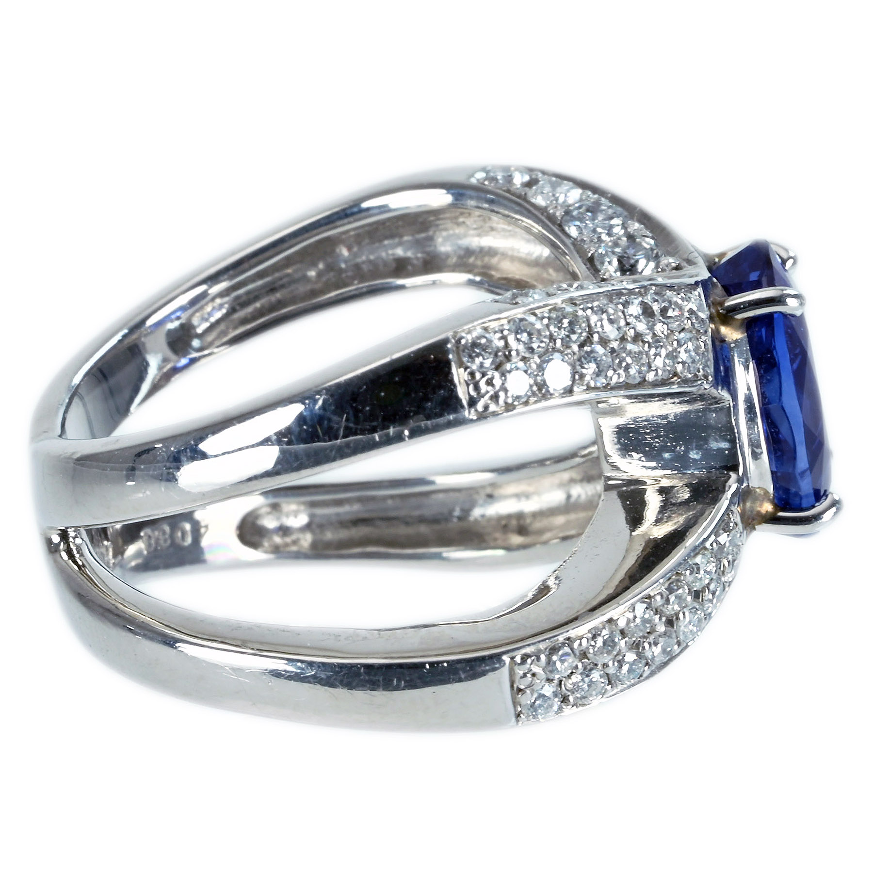 サファイアリング PT900 S4.08ct D1.524ct - 画像 (4)