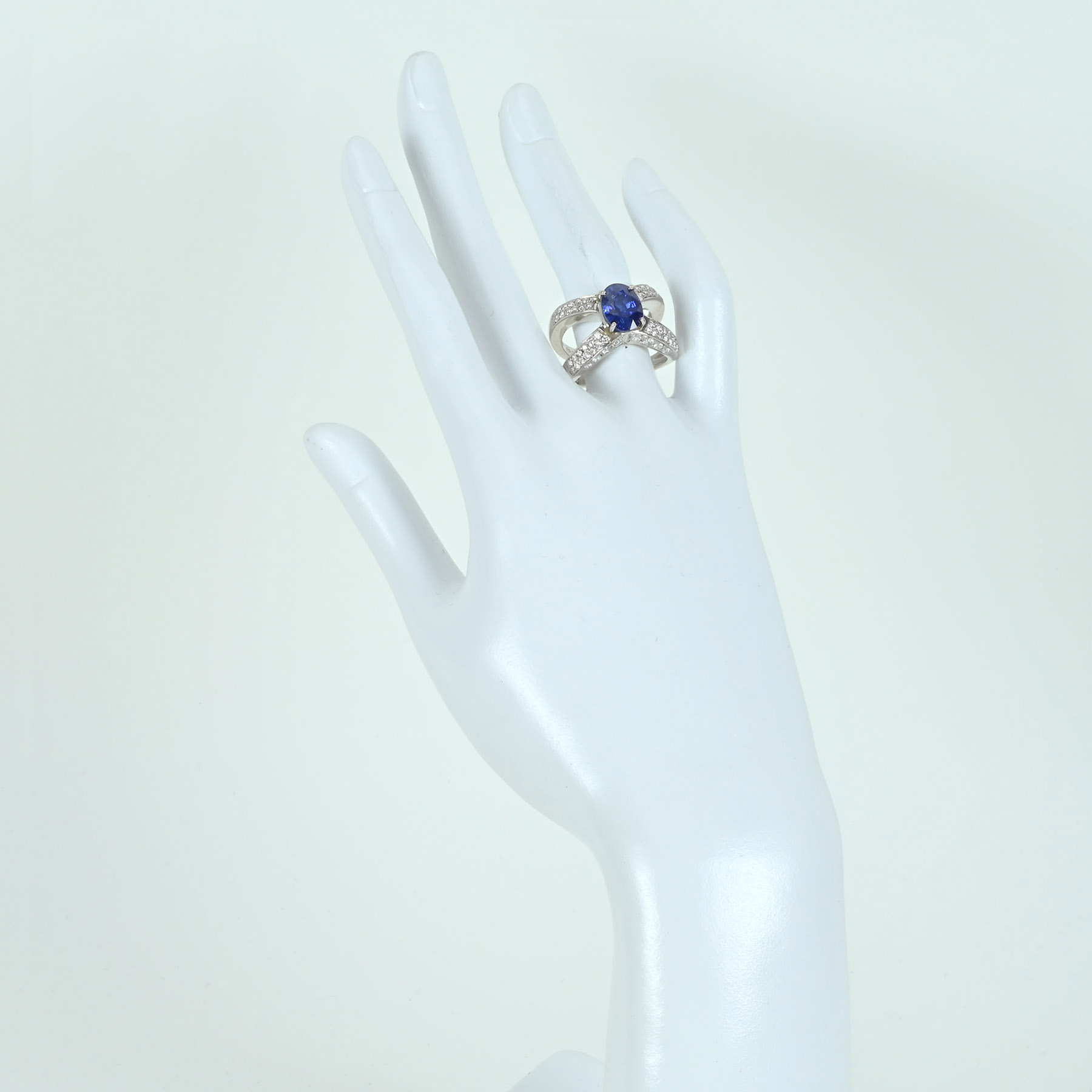サファイアリング PT900 S4.08ct D1.524ct - 画像 (6)