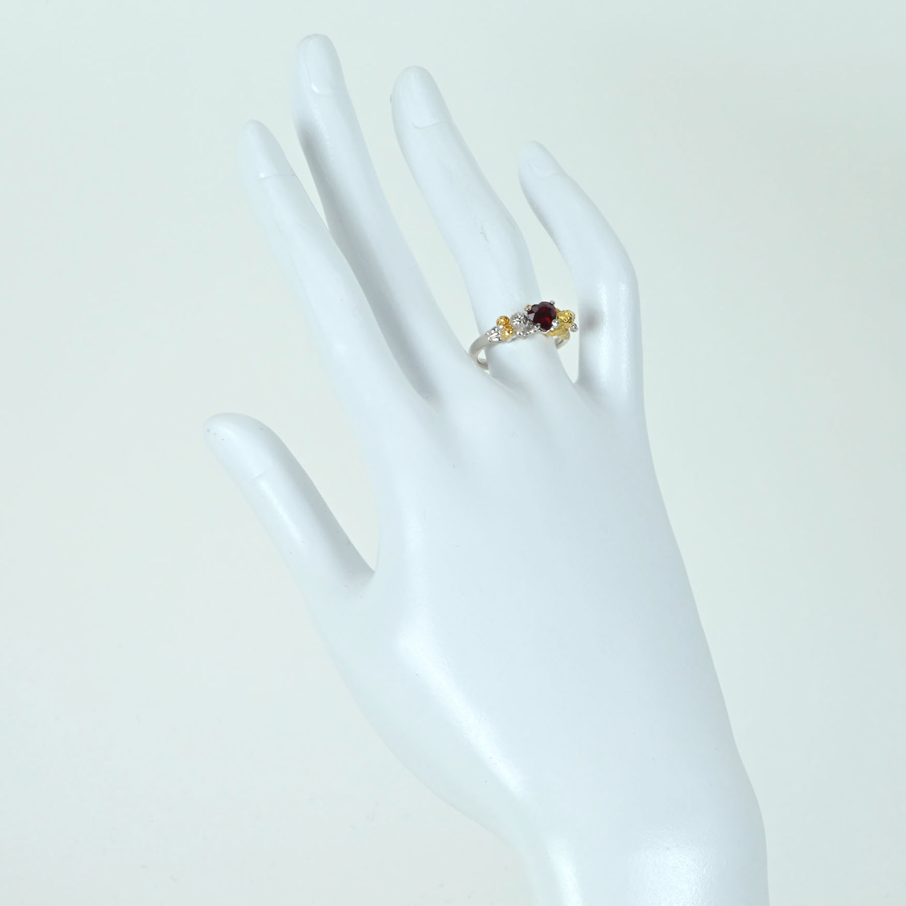 ミャンマー産ルビーリング K18WG/K18YG R1.01ct - 画像 (6)