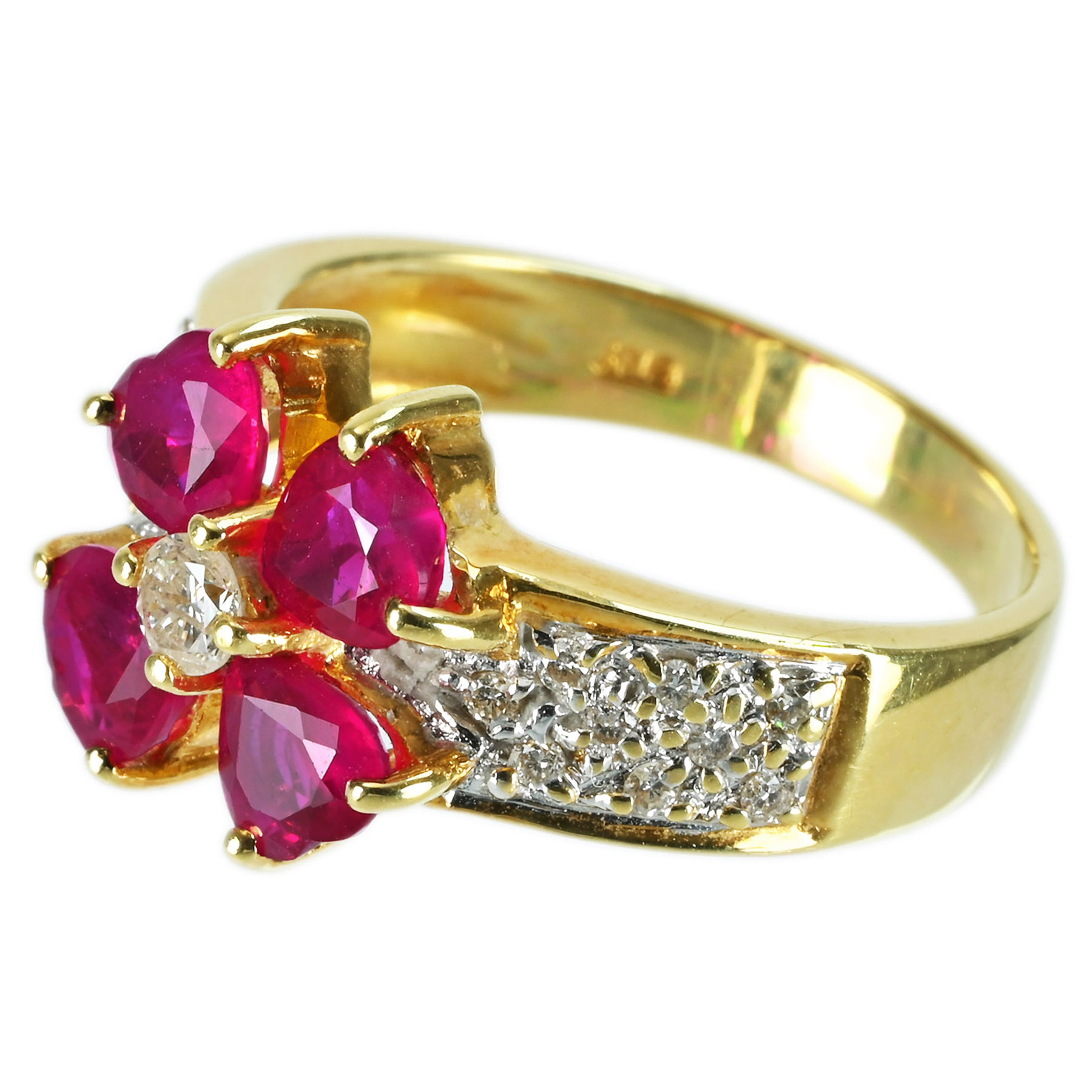 ルビーリング K18YG R1.50ct D0.23ct - 画像 (3)