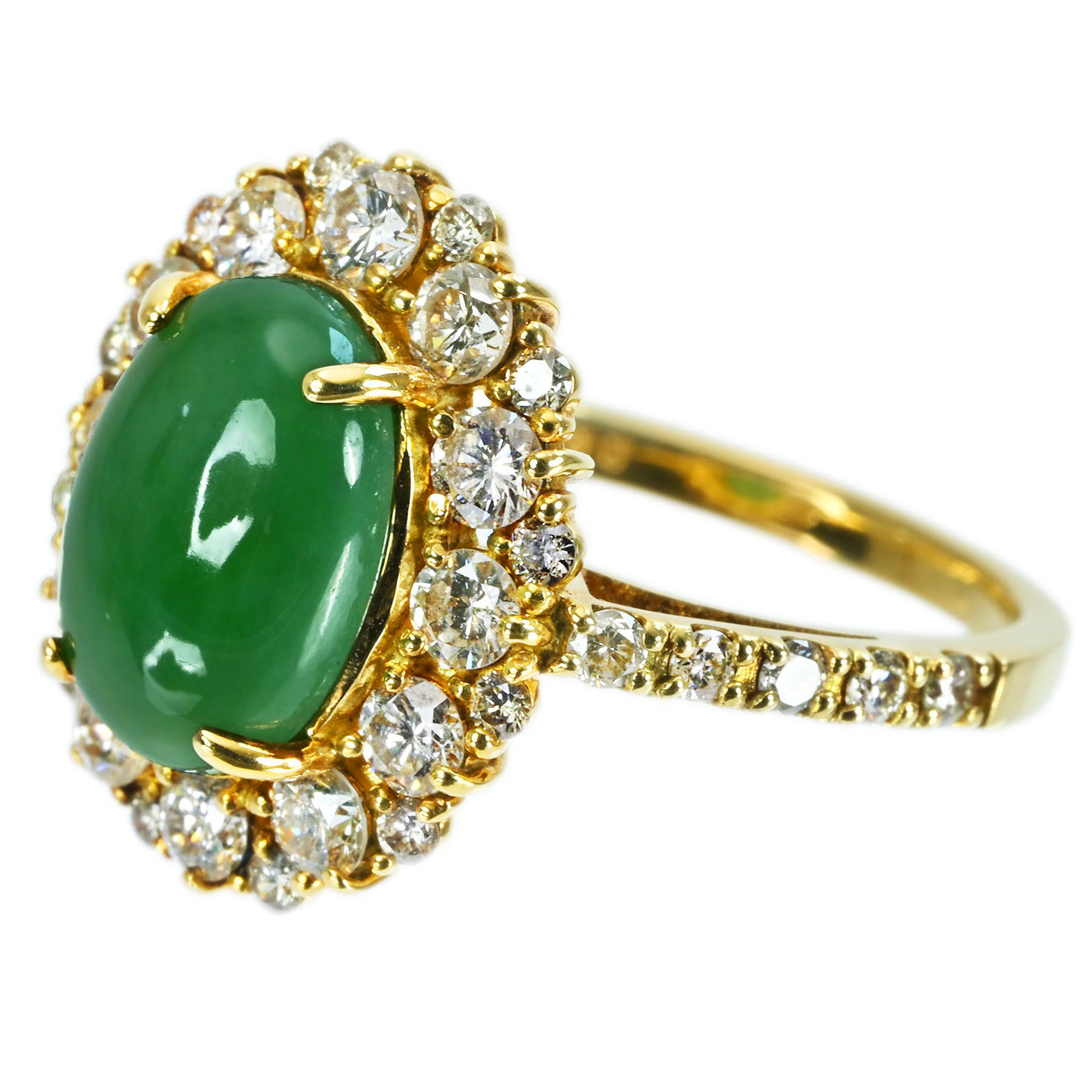 翡翠リング K18YG J2.96ct D1.14ct - 画像 (3)