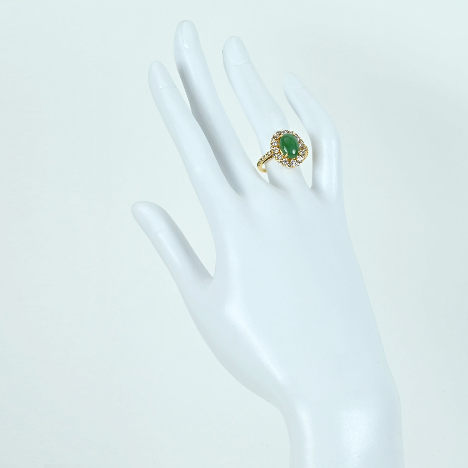 翡翠リング K18YG J2.96ct D1.14ct - 画像 (6)