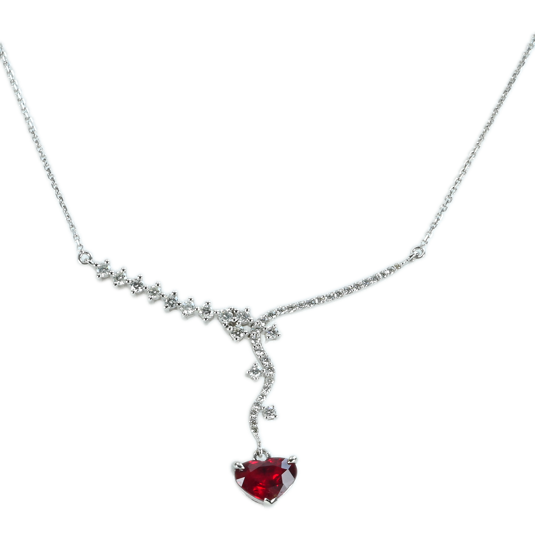 ルビーペンダント K18WG R1.05ct D0.40ct - 画像 (2)