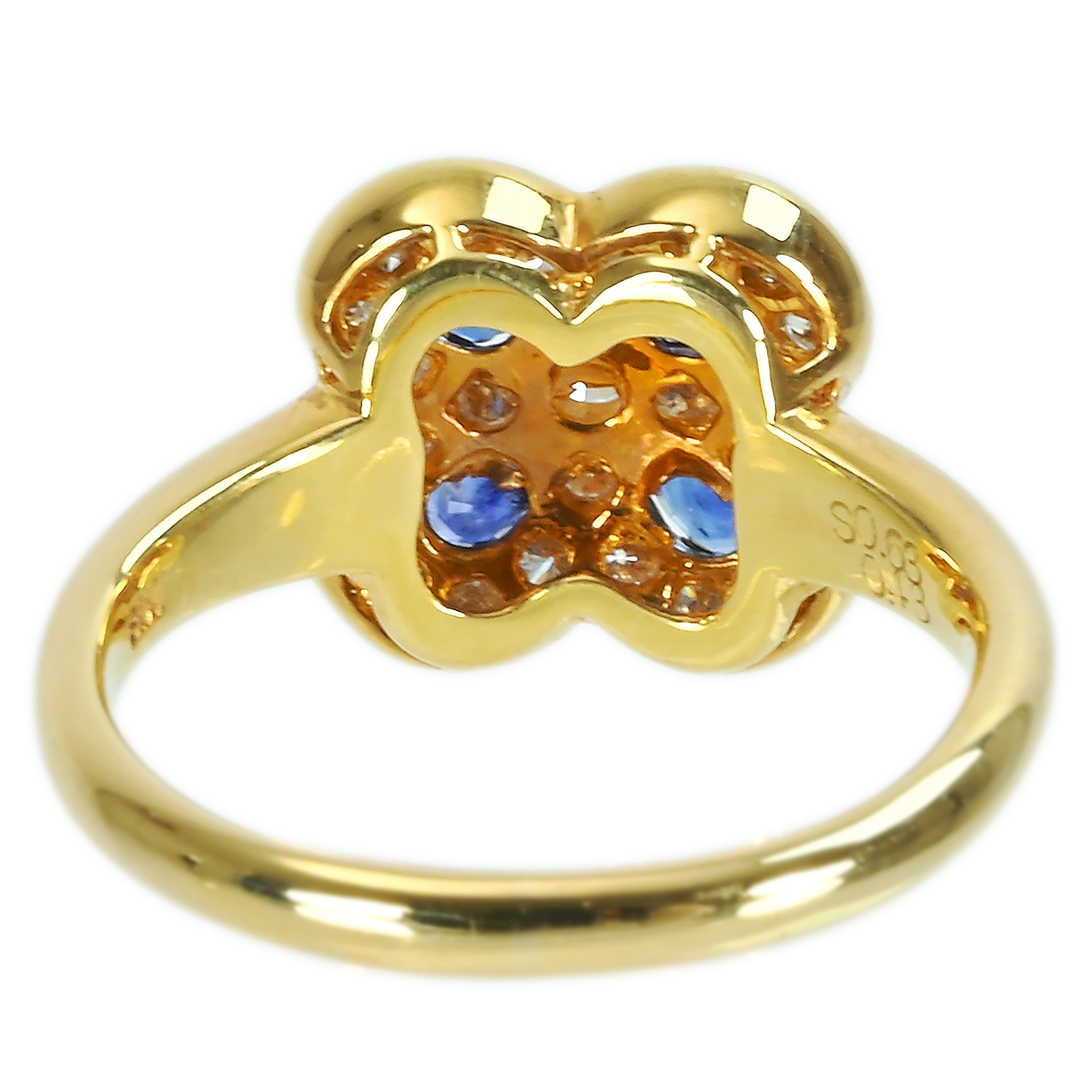 サファイアリング K18YG S0.63ct D0.43ct - 画像 (5)