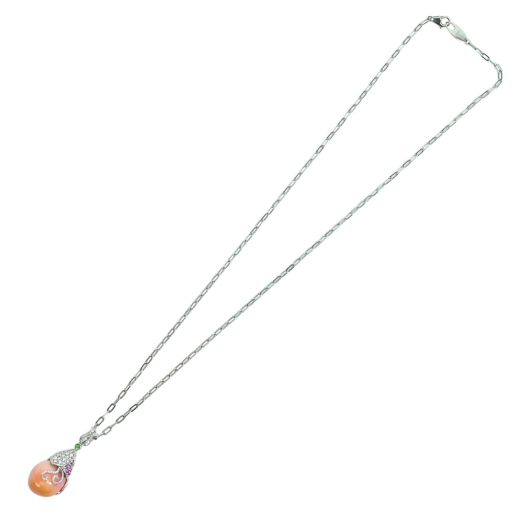 コンクパールペンダント K18WG CP24.20ct D0.81ct - 画像 (6)