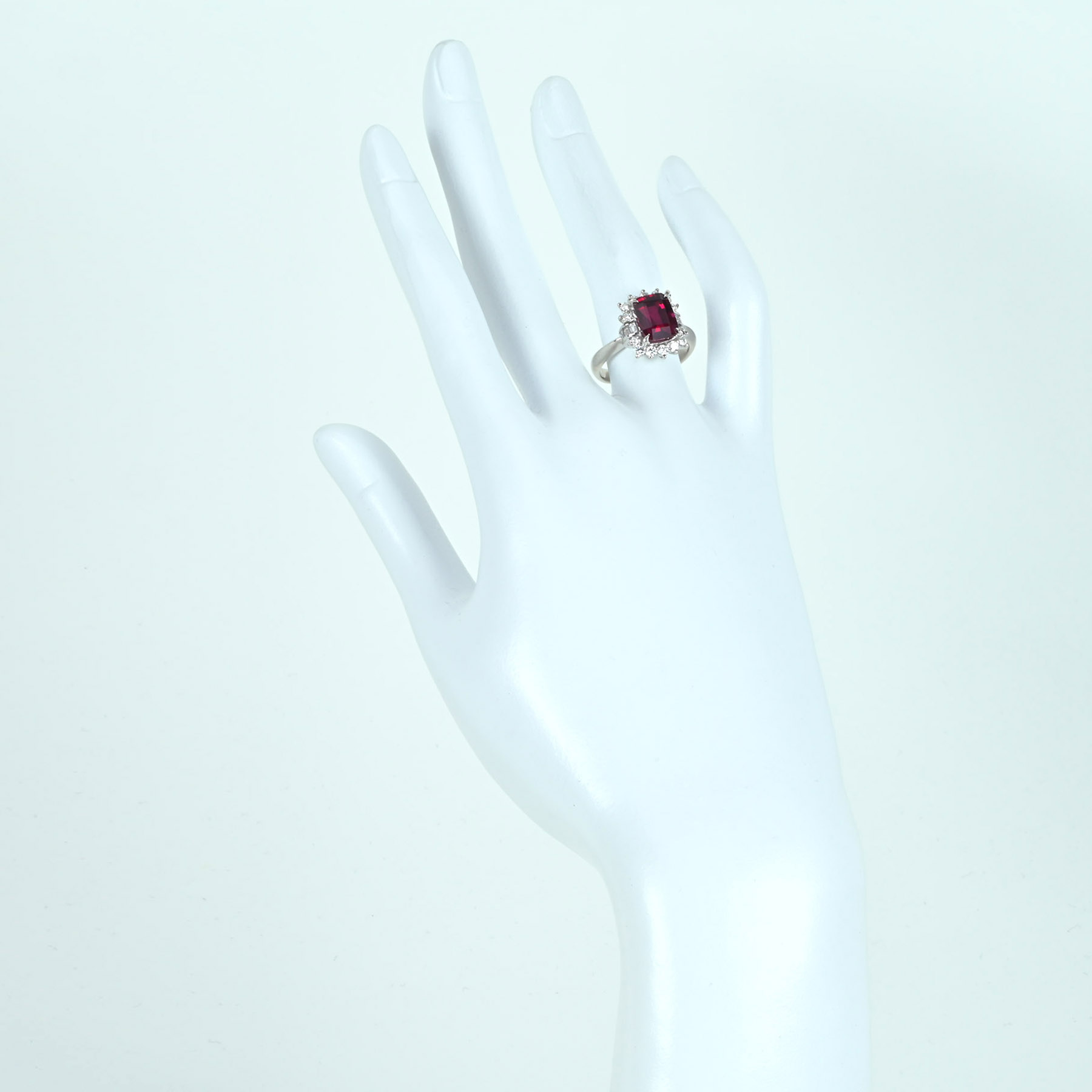 ガーネットリング PT900 GT3.33ct D0.55ct - 画像 (6)