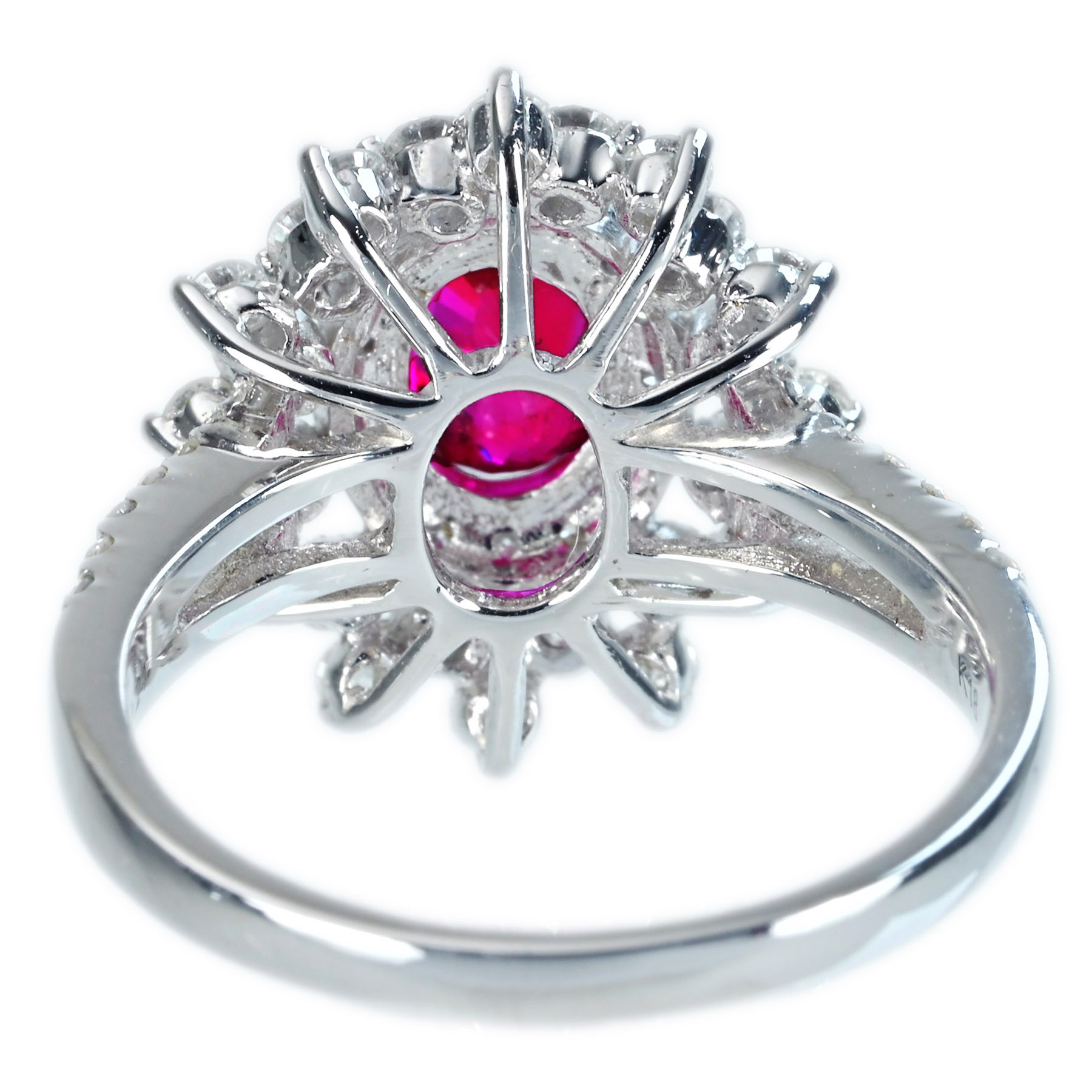 ミャンマー産ルビーリング K18WG R1.19ct D1.21ct - 画像 (5)