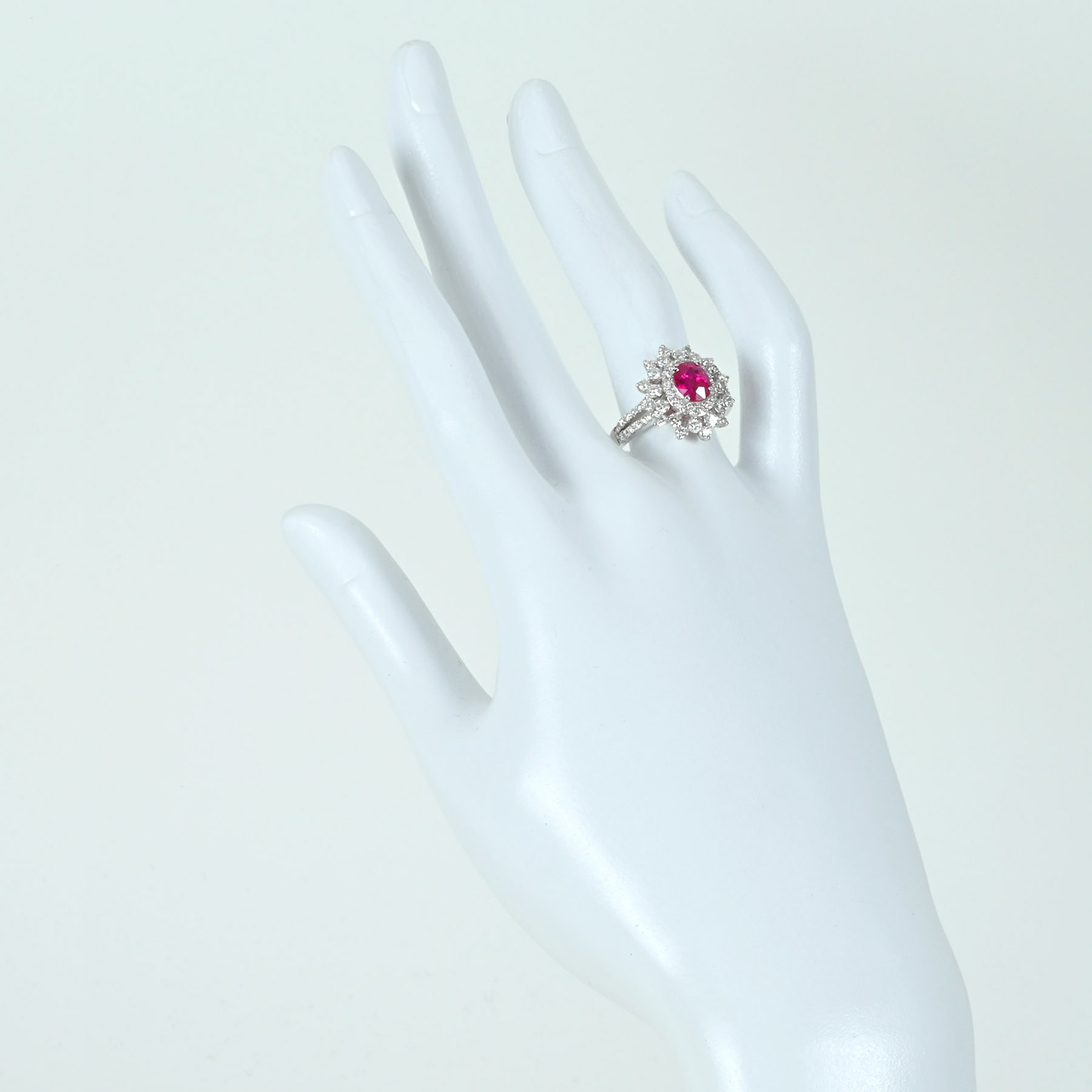 ミャンマー産ルビーリング K18WG R1.19ct D1.21ct - 画像 (6)