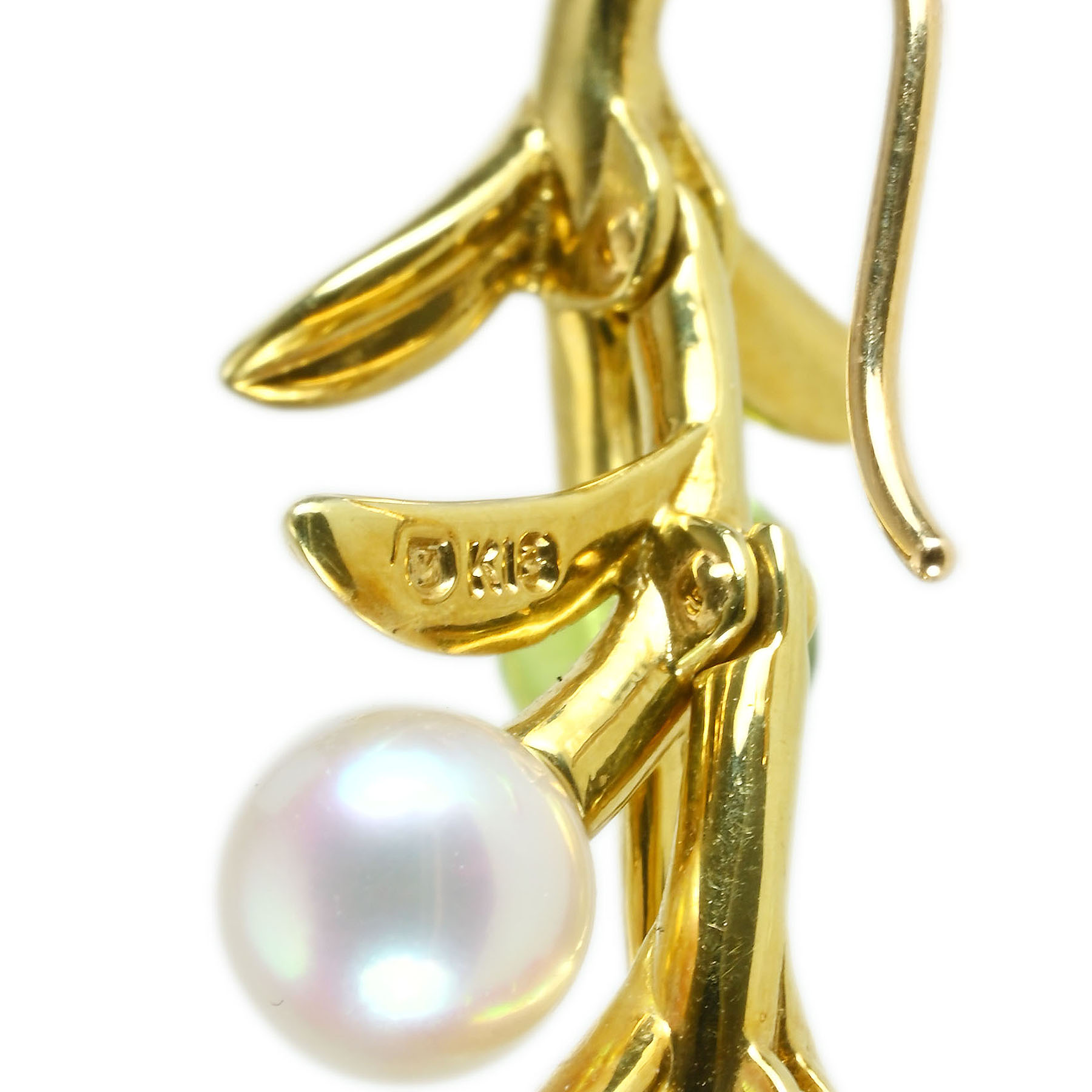 アコヤパール&ペリドットピアス "MIKIMOTO" K18YG P4.0-5.5mm - 画像 (4)