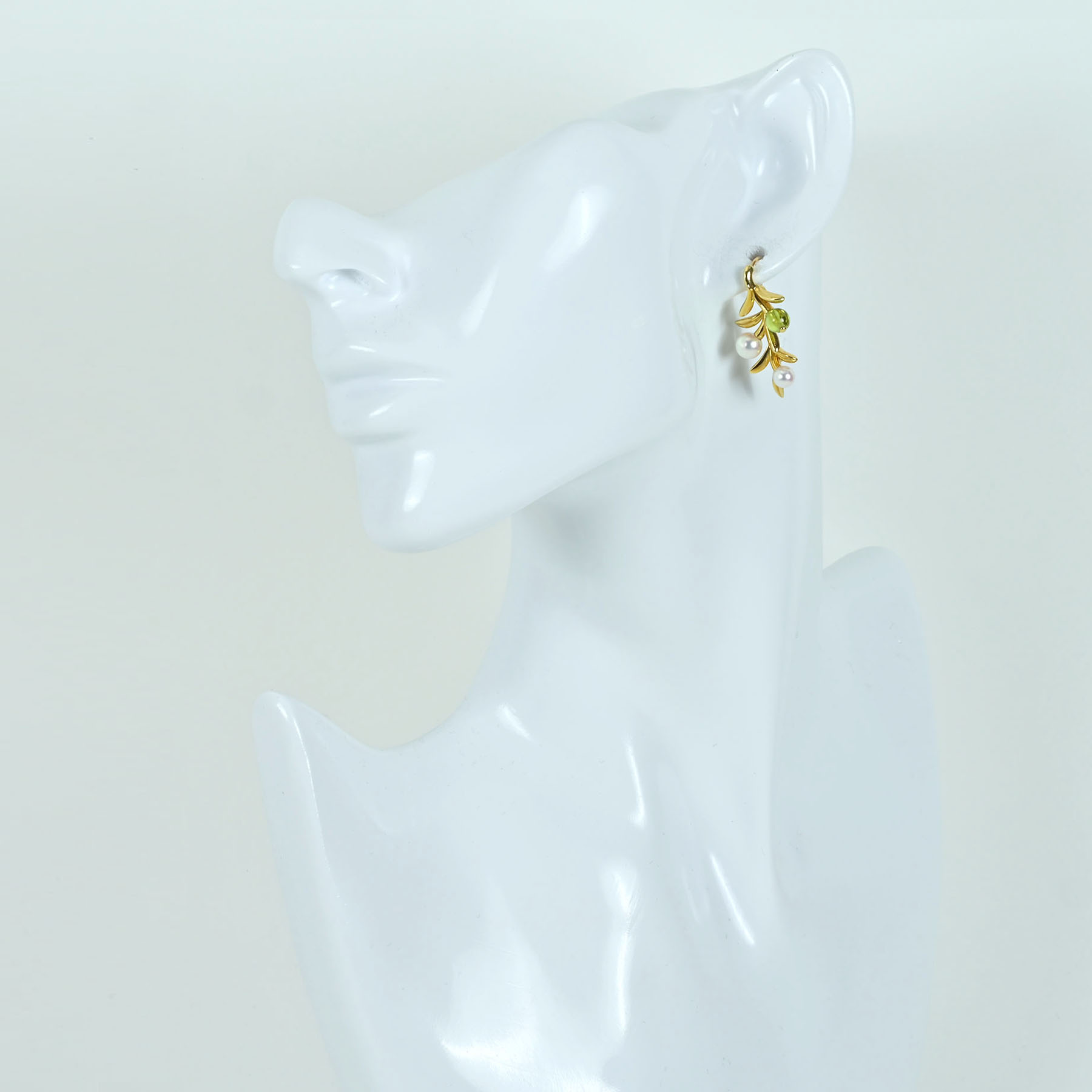 アコヤパール&ペリドットピアス "MIKIMOTO" K18YG P4.0-5.5mm - 画像 (5)