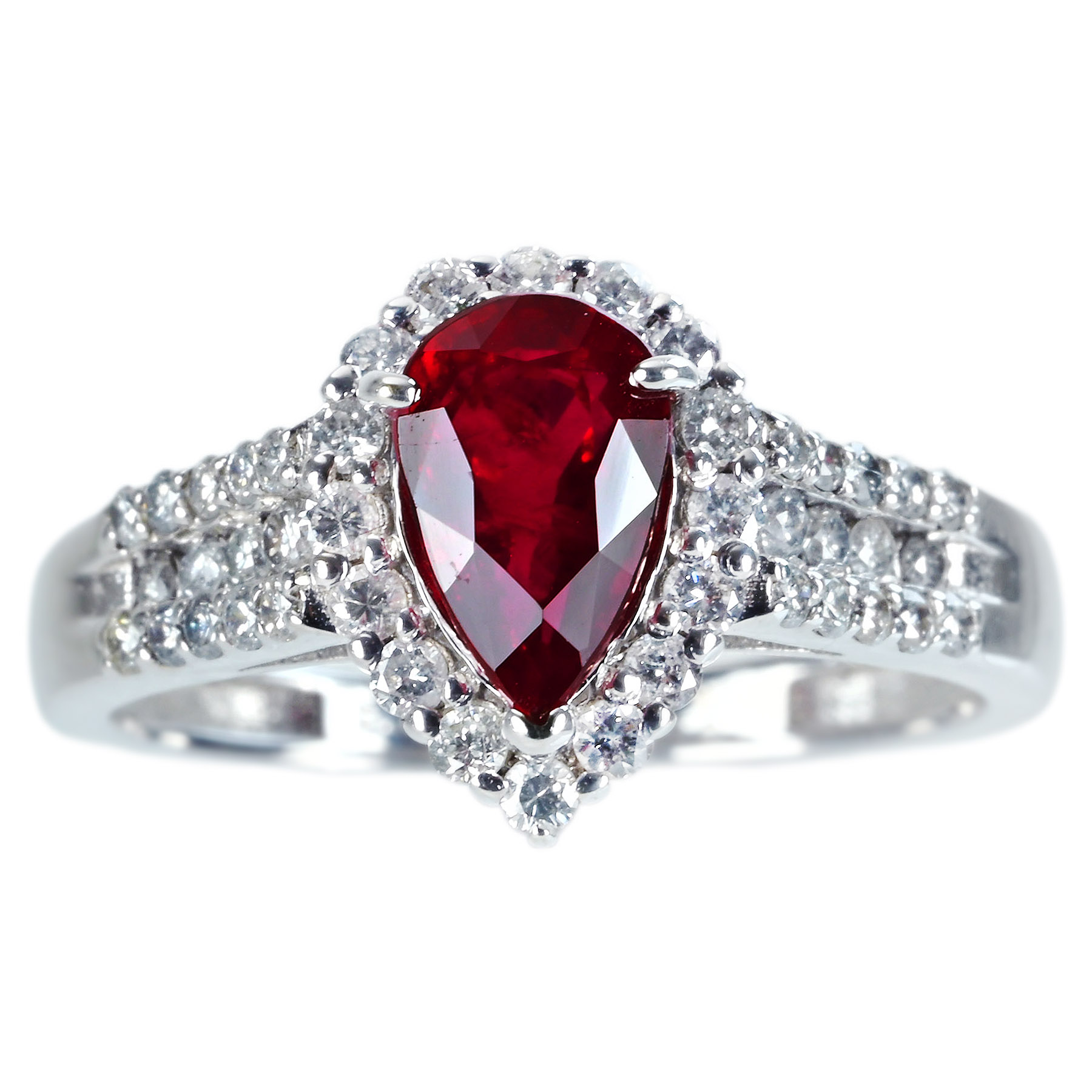 ミャンマー産ルビーリング K18WG R1.53ct D0.55ct - 画像 (2)