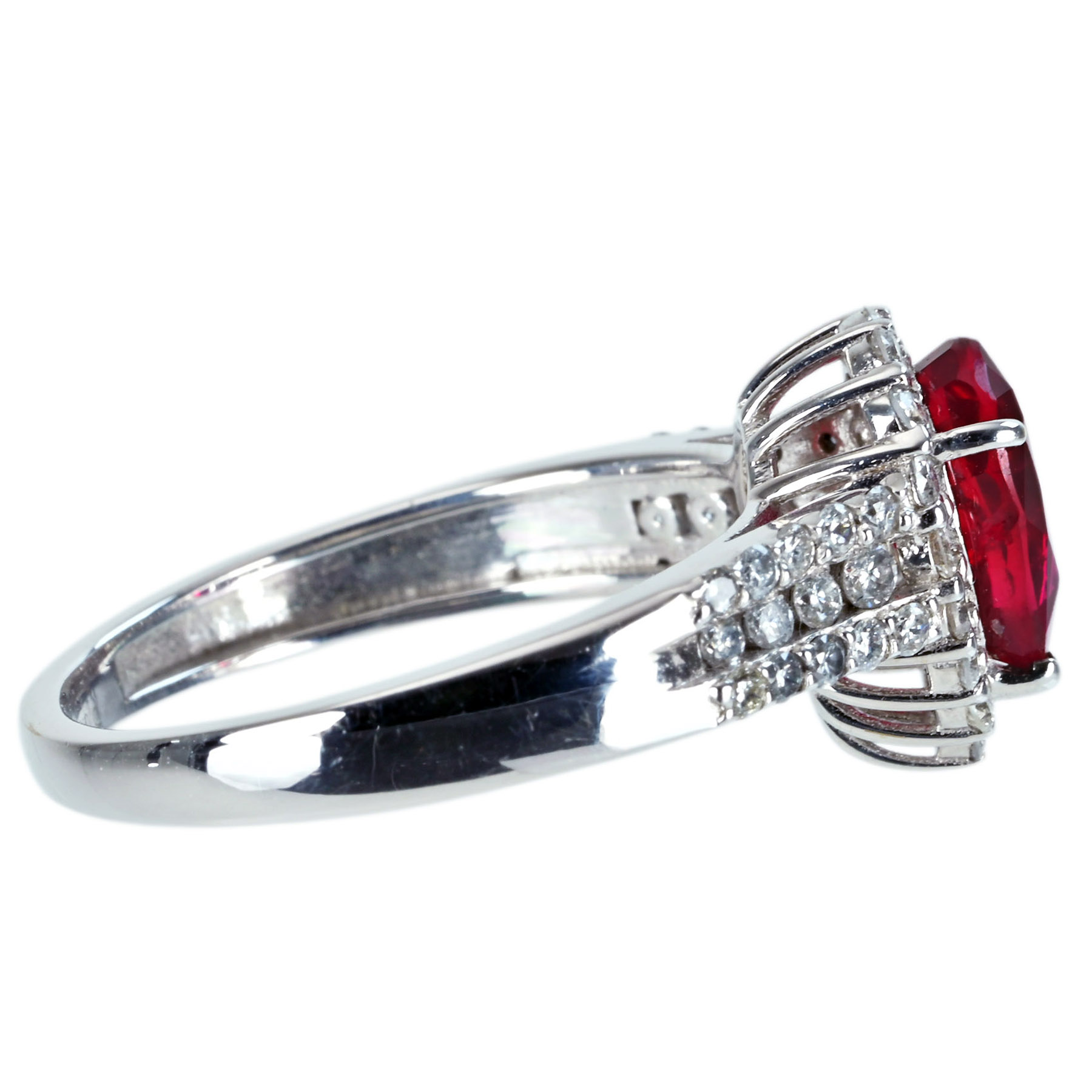 ミャンマー産ルビーリング K18WG R1.53ct D0.55ct - 画像 (4)