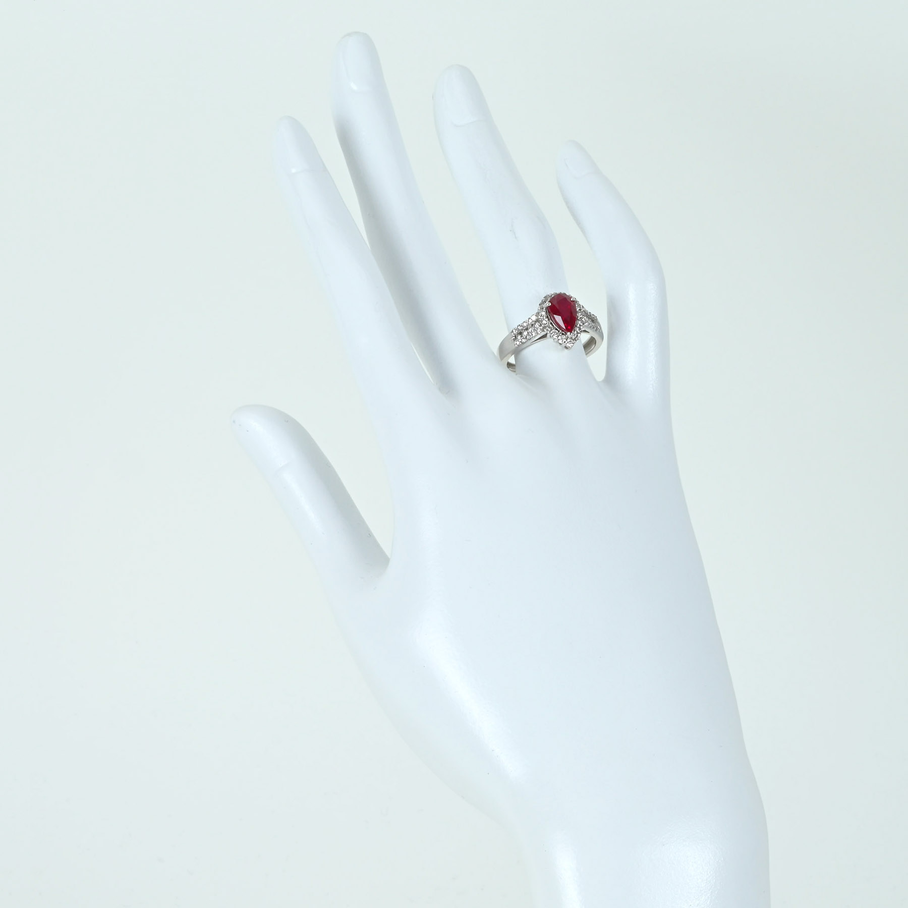 ミャンマー産ルビーリング K18WG R1.53ct D0.55ct - 画像 (6)