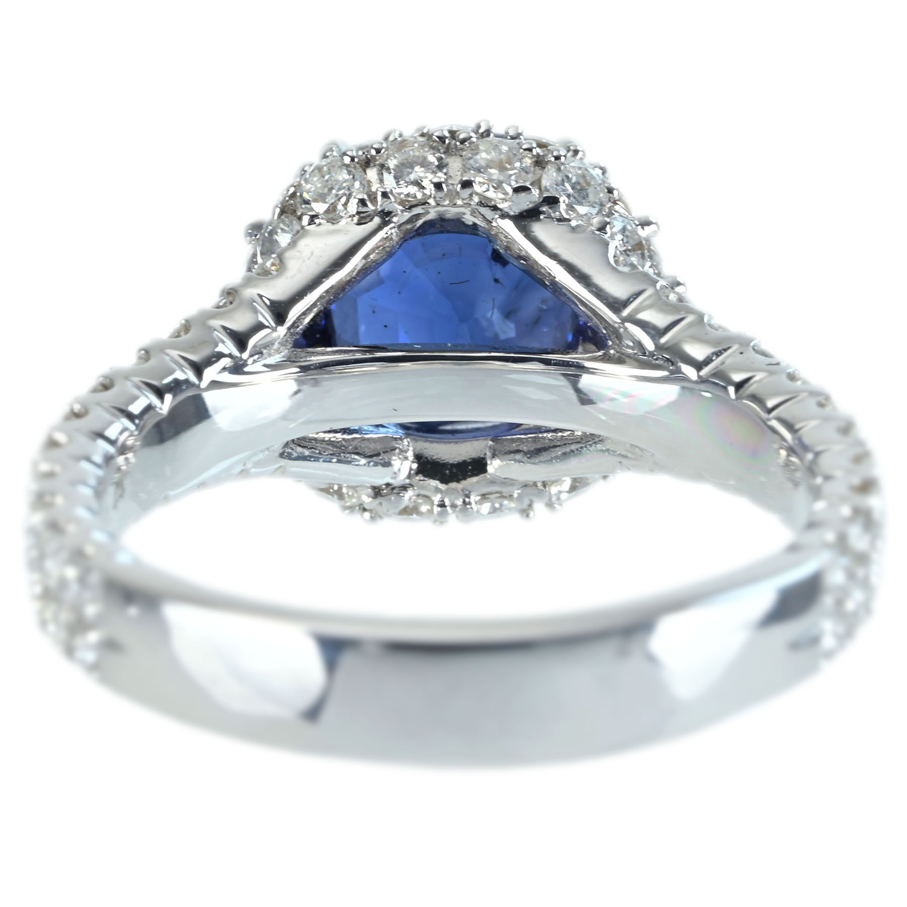 サファイアリング K18WG S2.98ct D1.44ct - 画像 (5)