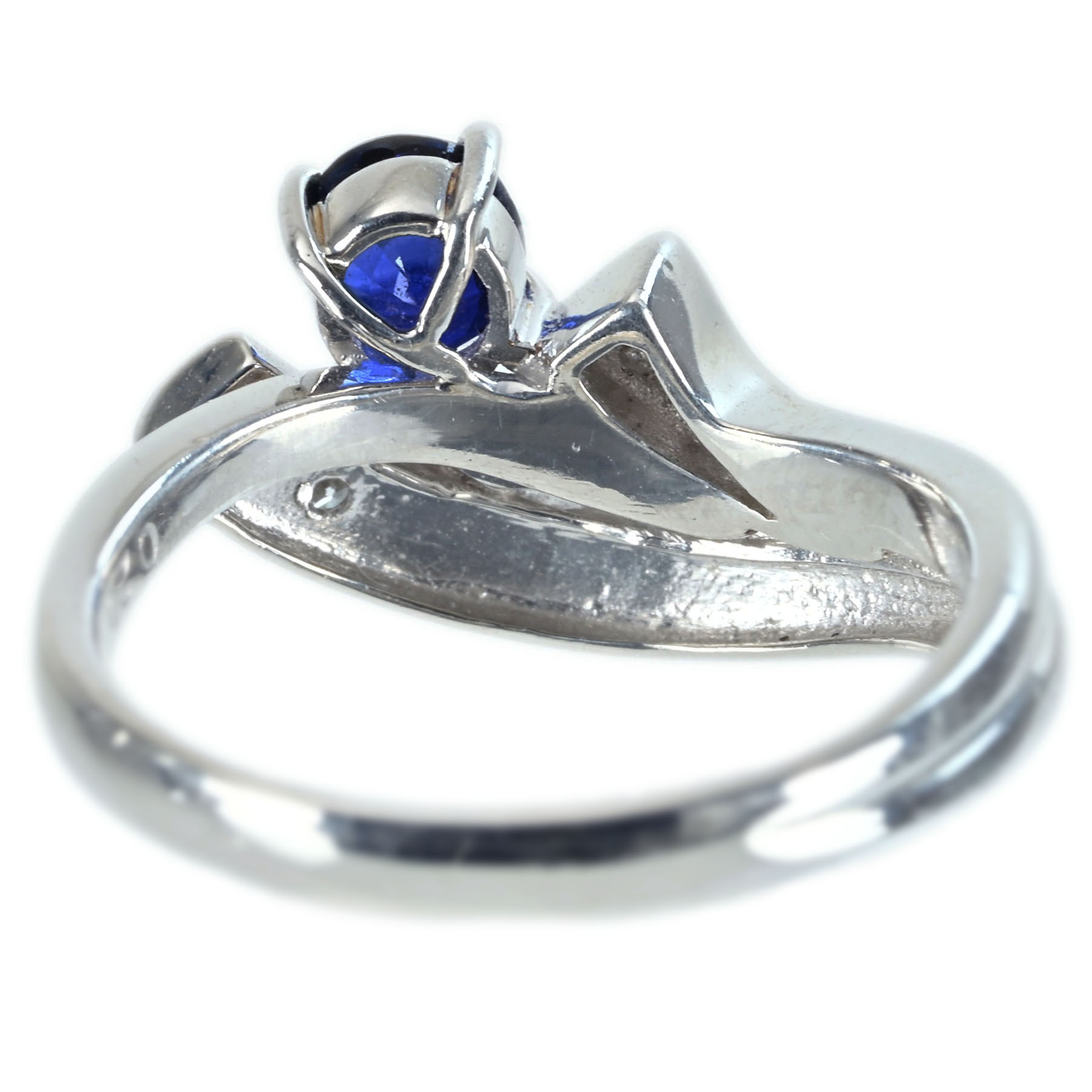 サファイアリング PT900 S0.58ct D0.20ct - 画像 (5)