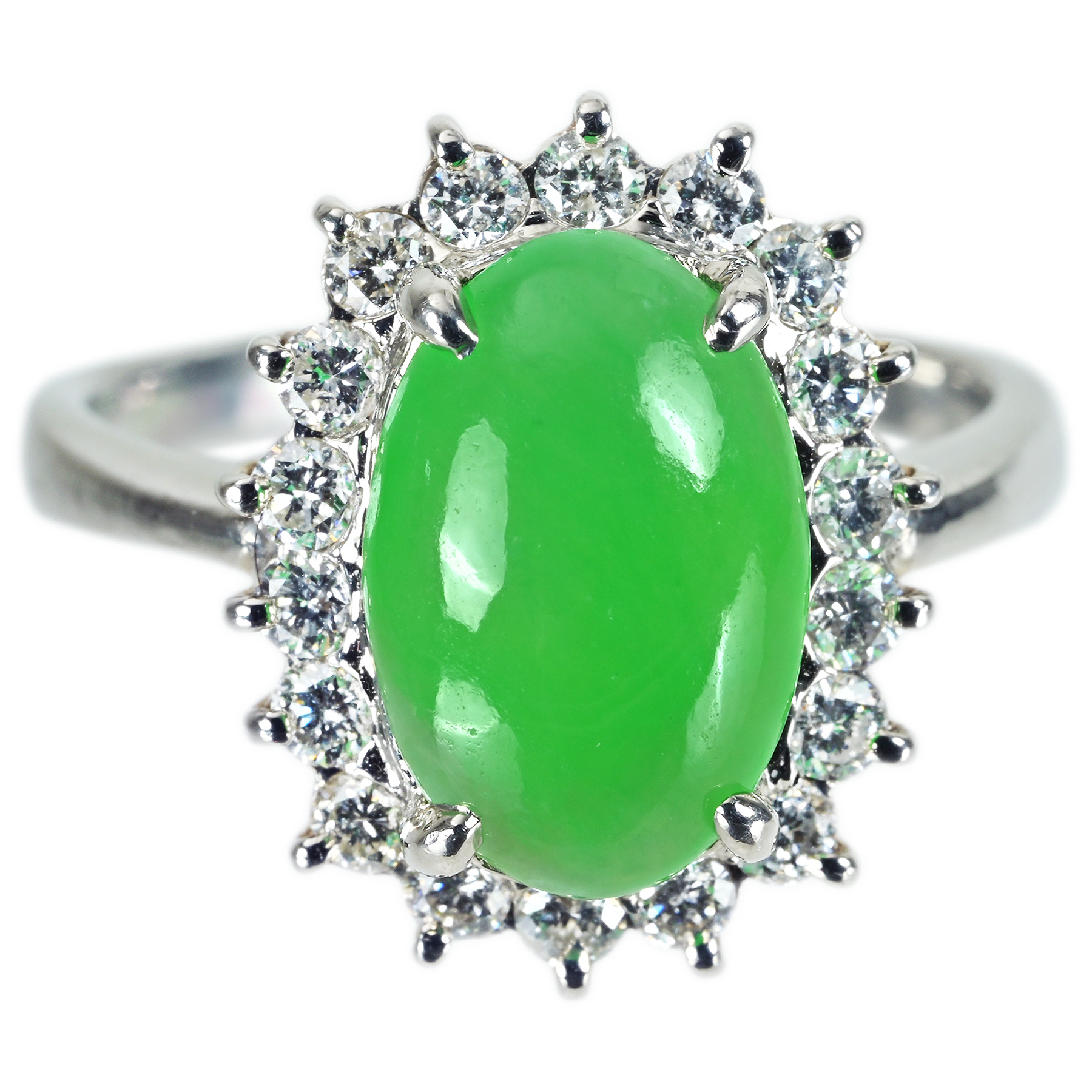 翡翠リング PT900 J4.15ct D0.69ct - 画像 (2)