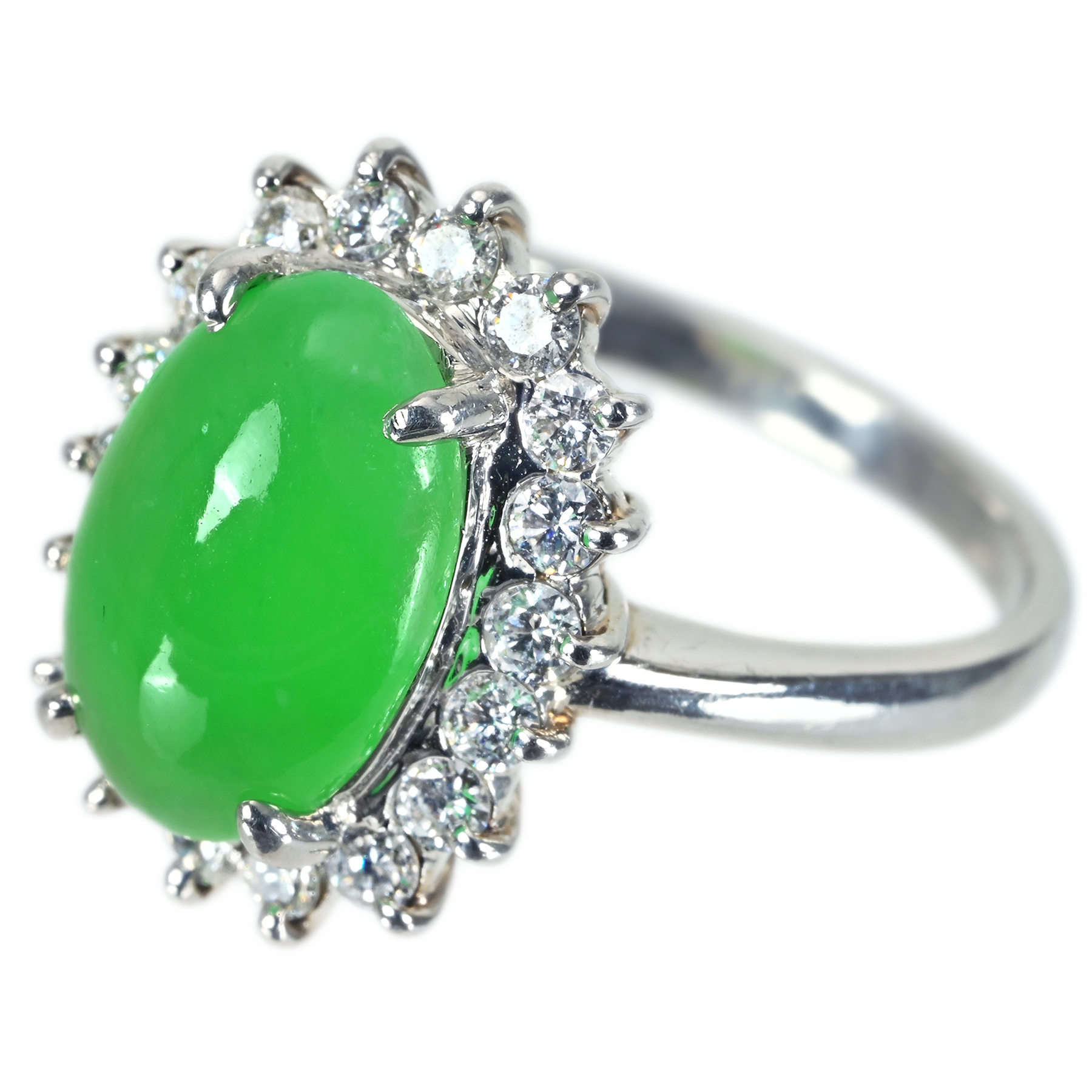 翡翠リング PT900 J4.15ct D0.69ct - 画像 (3)