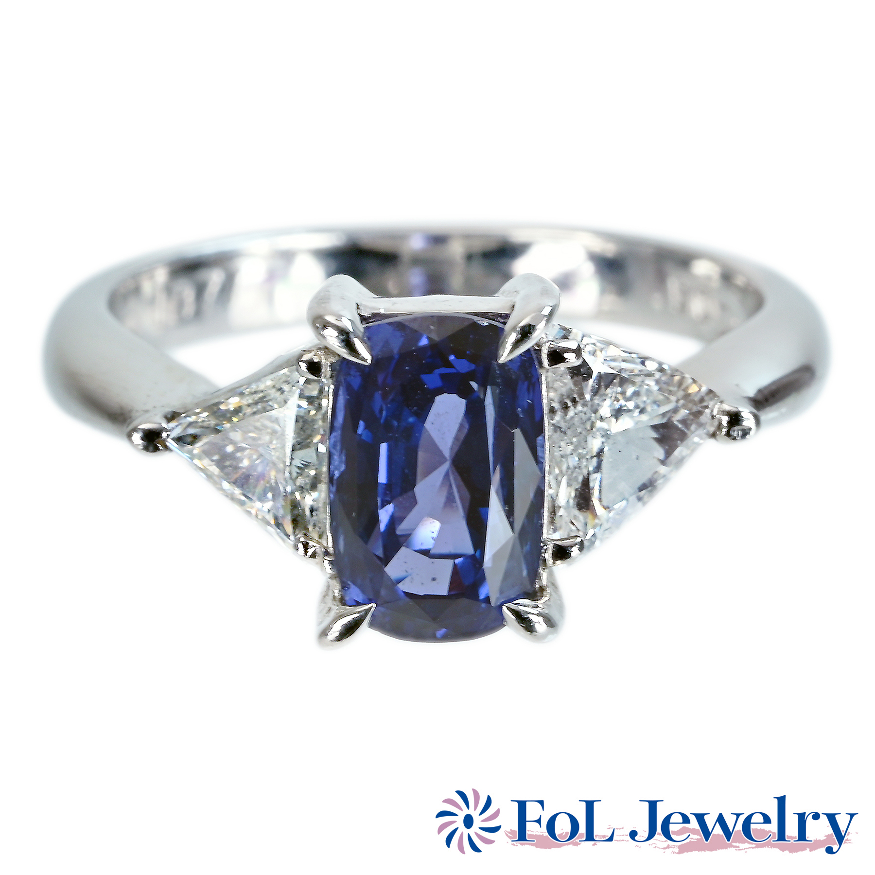 サファイアリング PT900 S1.877ct D0.51ct