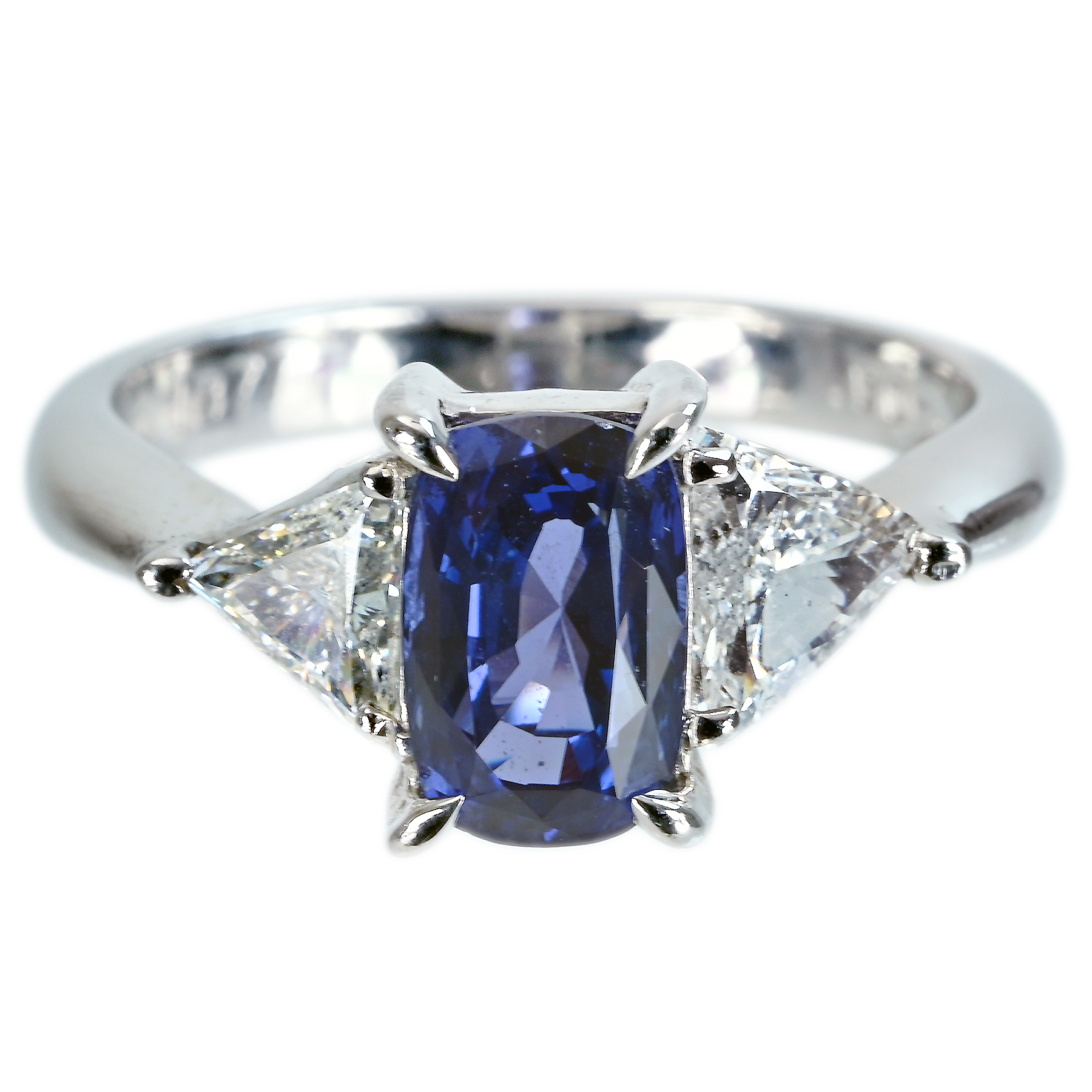 サファイアリング PT900 S1.877ct D0.51ct - 画像 (2)