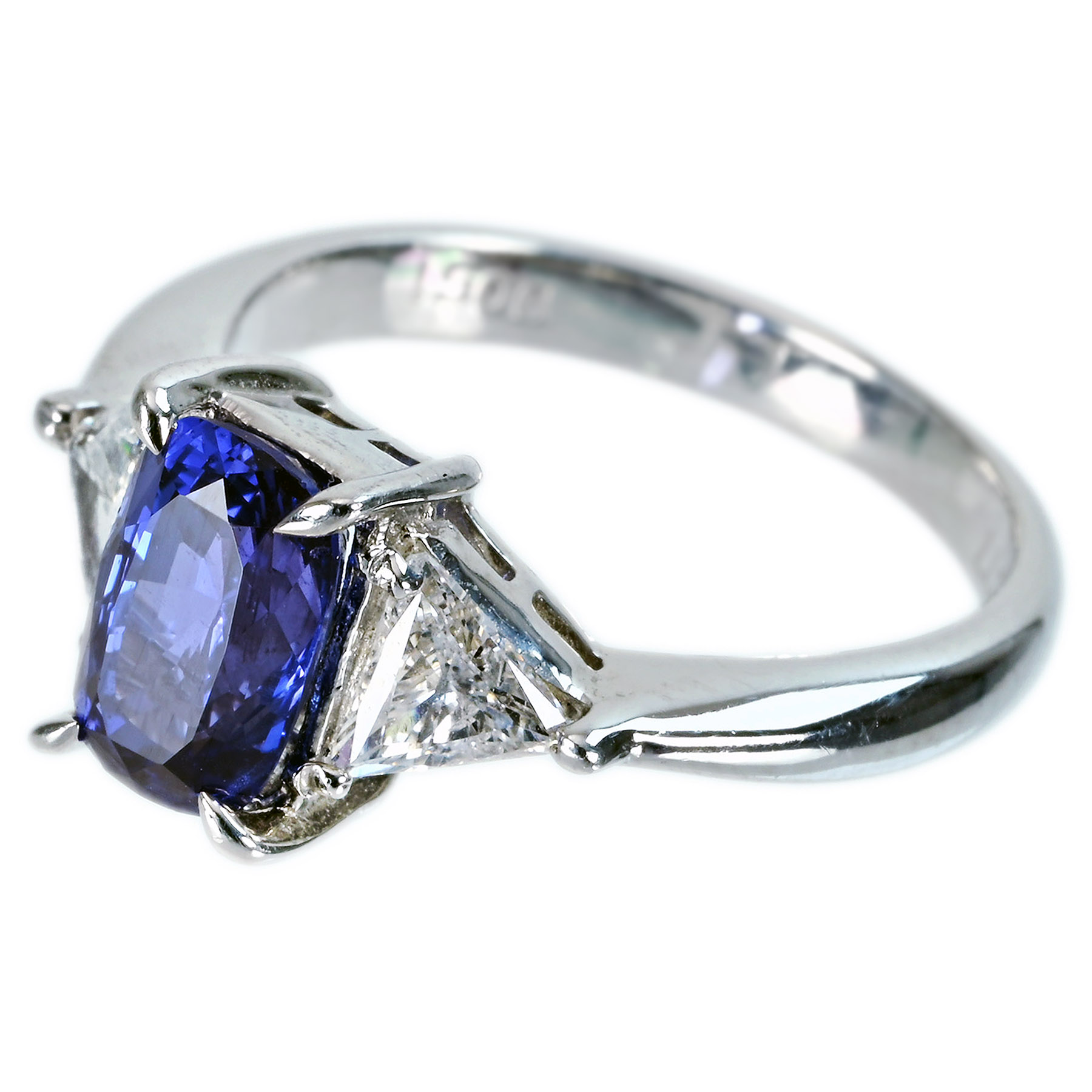 サファイアリング PT900 S1.877ct D0.51ct - 画像 (3)
