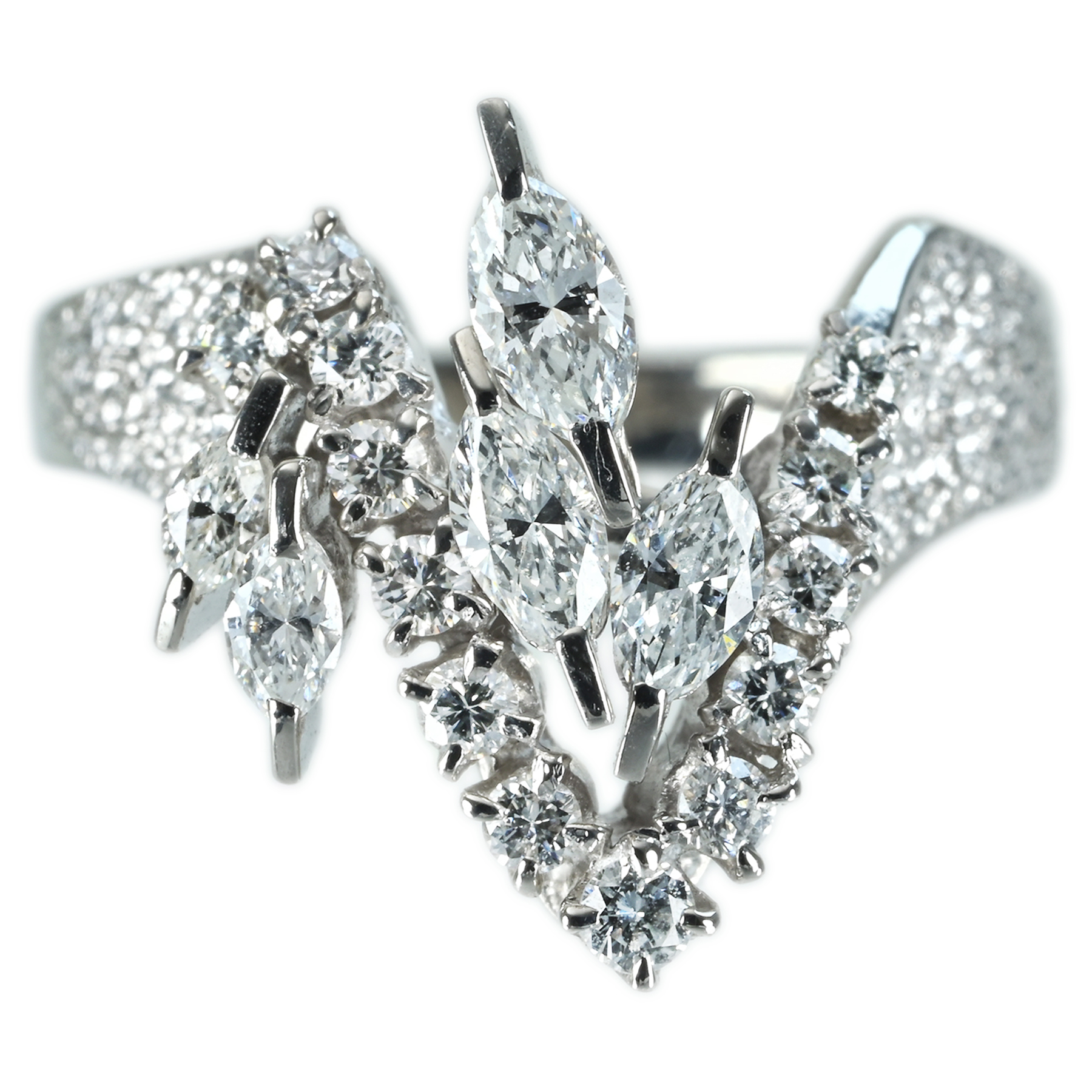 ダイヤモンドリング PT900 D0.50ct D0.268ct - 画像 (2)