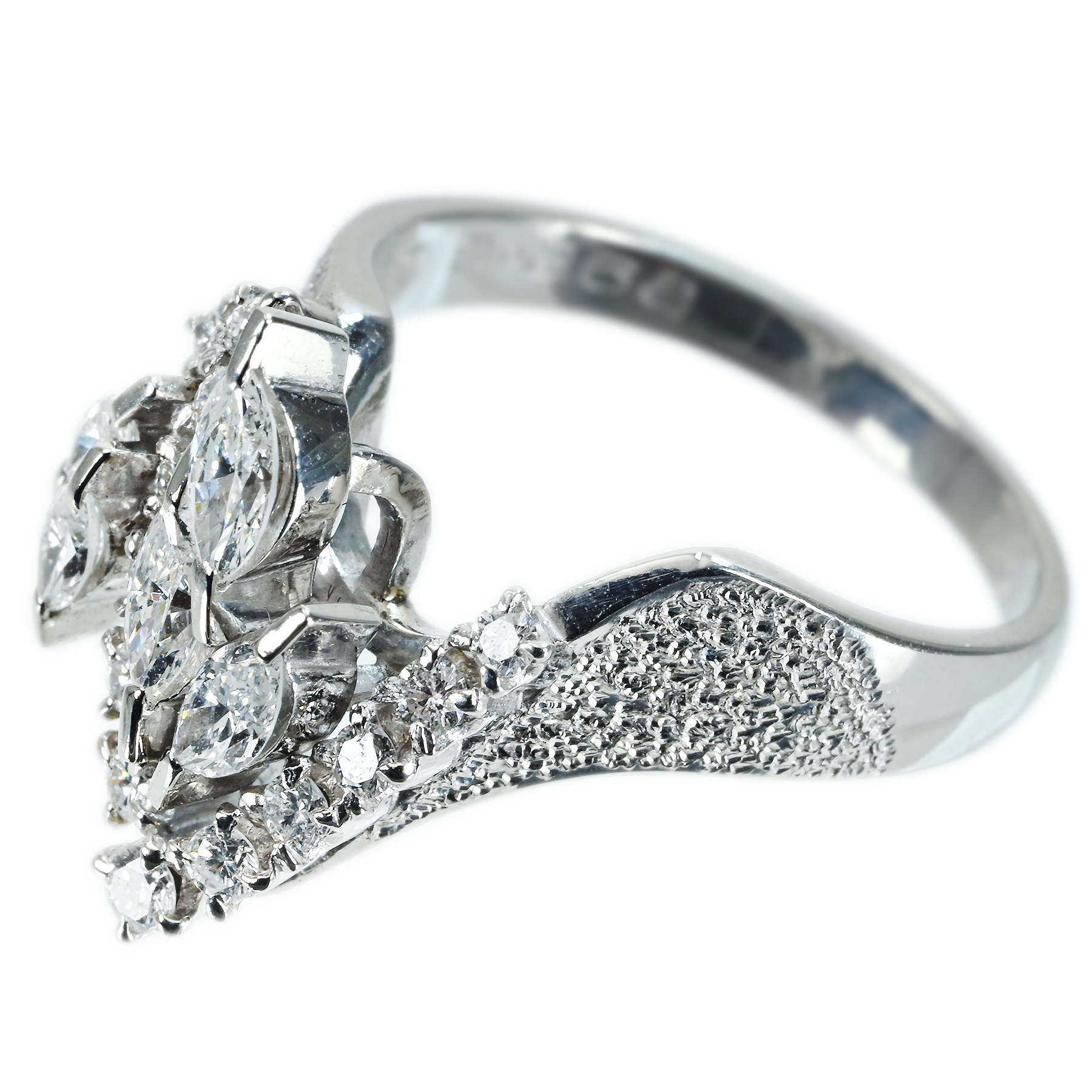 ダイヤモンドリング PT900 D0.50ct D0.268ct - 画像 (3)