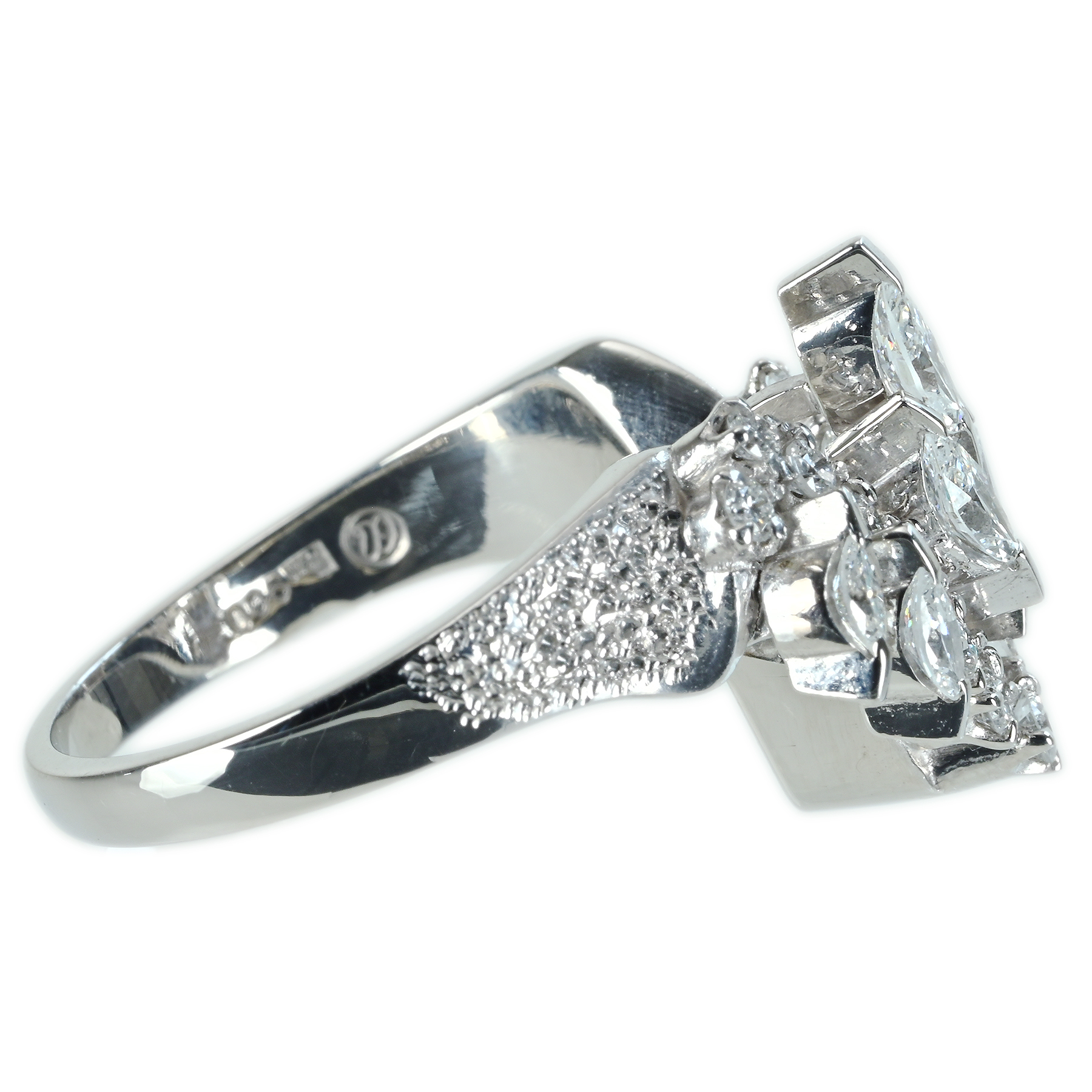 ダイヤモンドリング PT900 D0.50ct D0.268ct - 画像 (4)