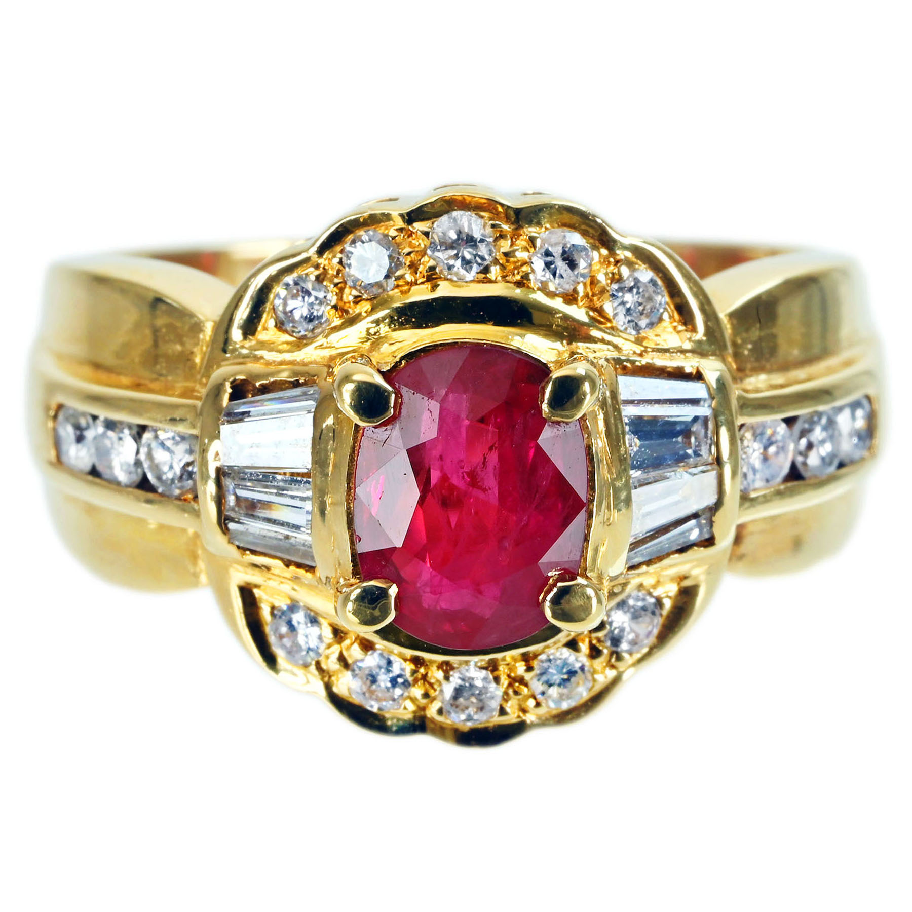 ルビーリング K18YG R1.18ct D0.52ct - 画像 (2)