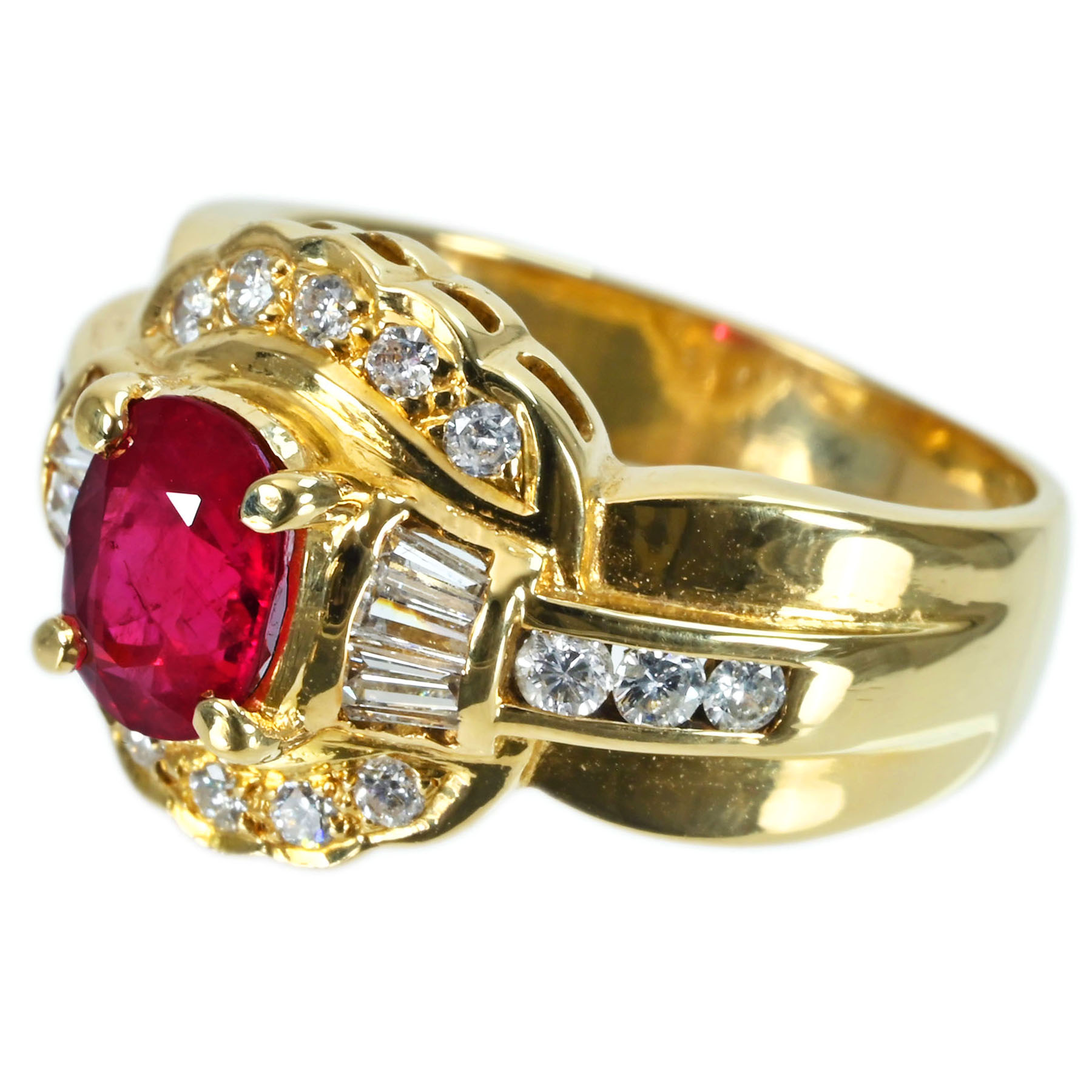 ルビーリング K18YG R1.18ct D0.52ct - 画像 (3)