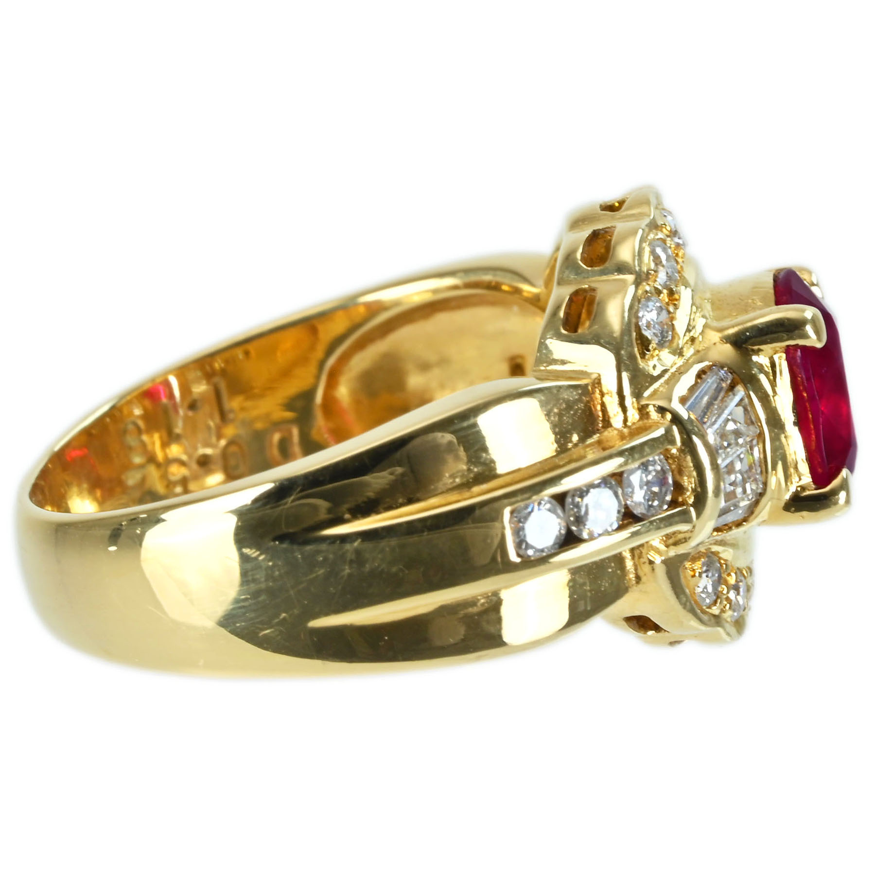 ルビーリング K18YG R1.18ct D0.52ct - 画像 (4)
