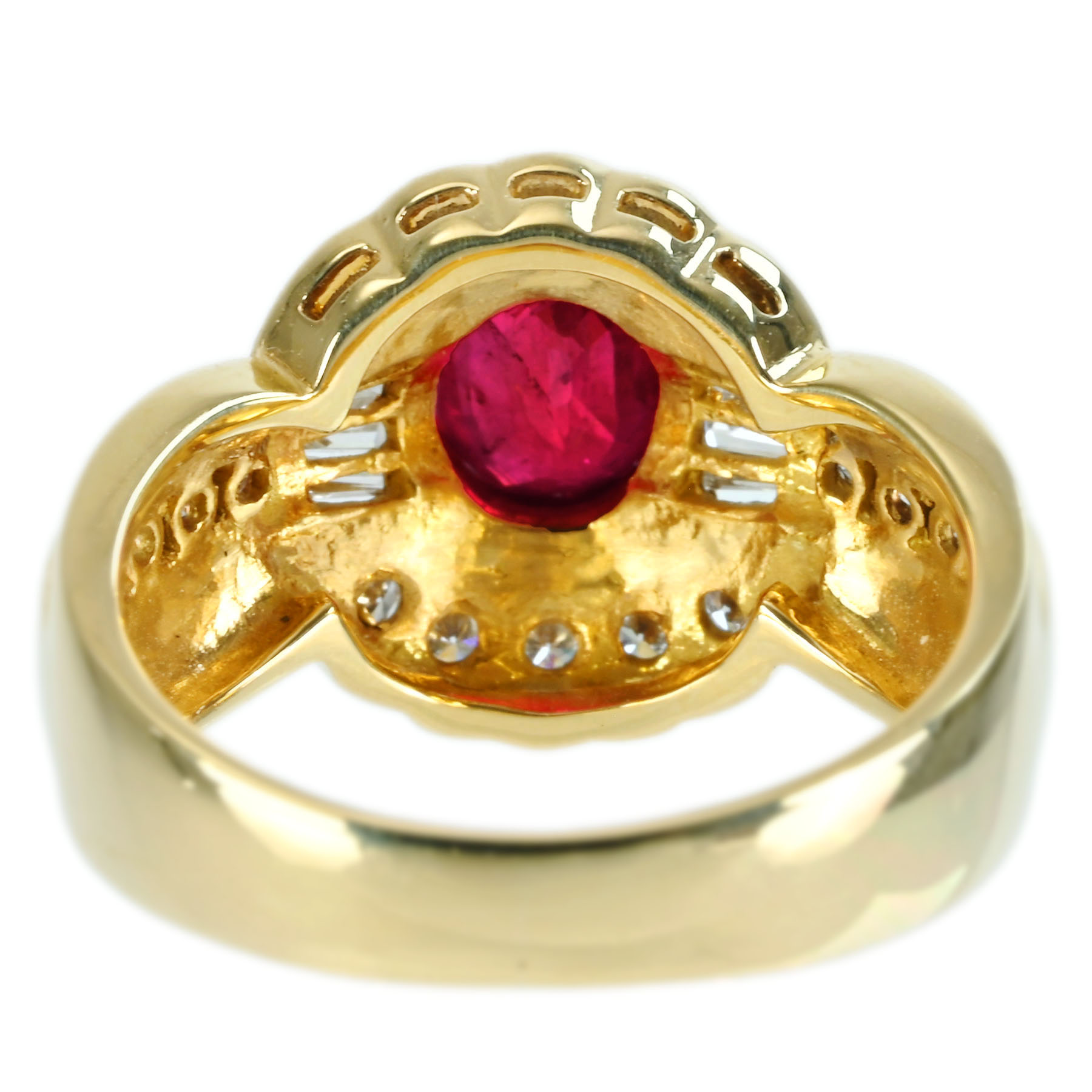 ルビーリング K18YG R1.18ct D0.52ct - 画像 (5)