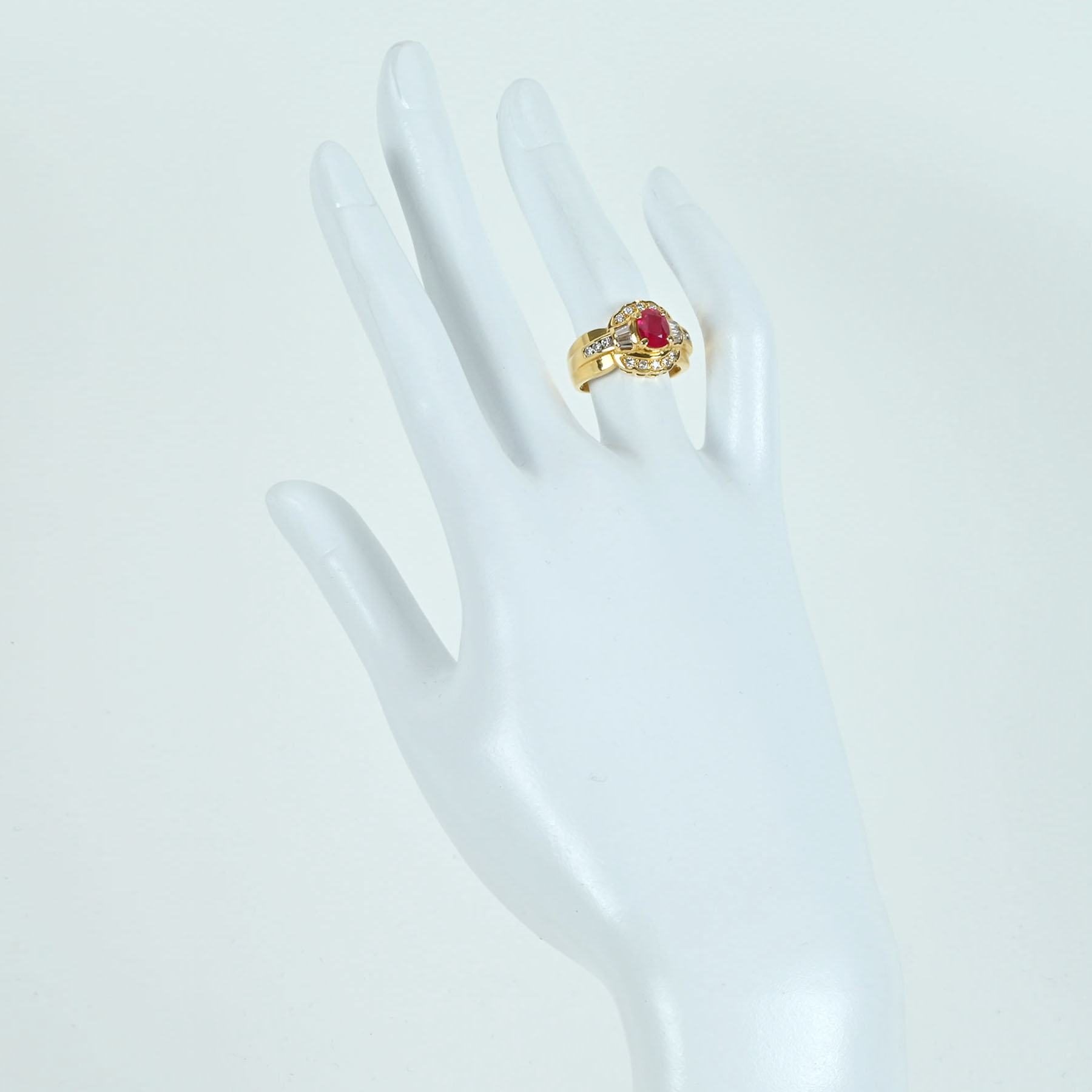 ルビーリング K18YG R1.18ct D0.52ct - 画像 (6)