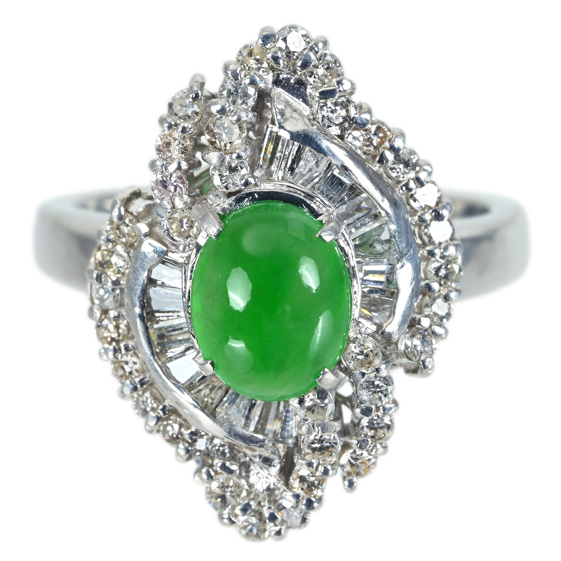 翡翠リング PT900 J2.117ct D1.65ct - 画像 (2)
