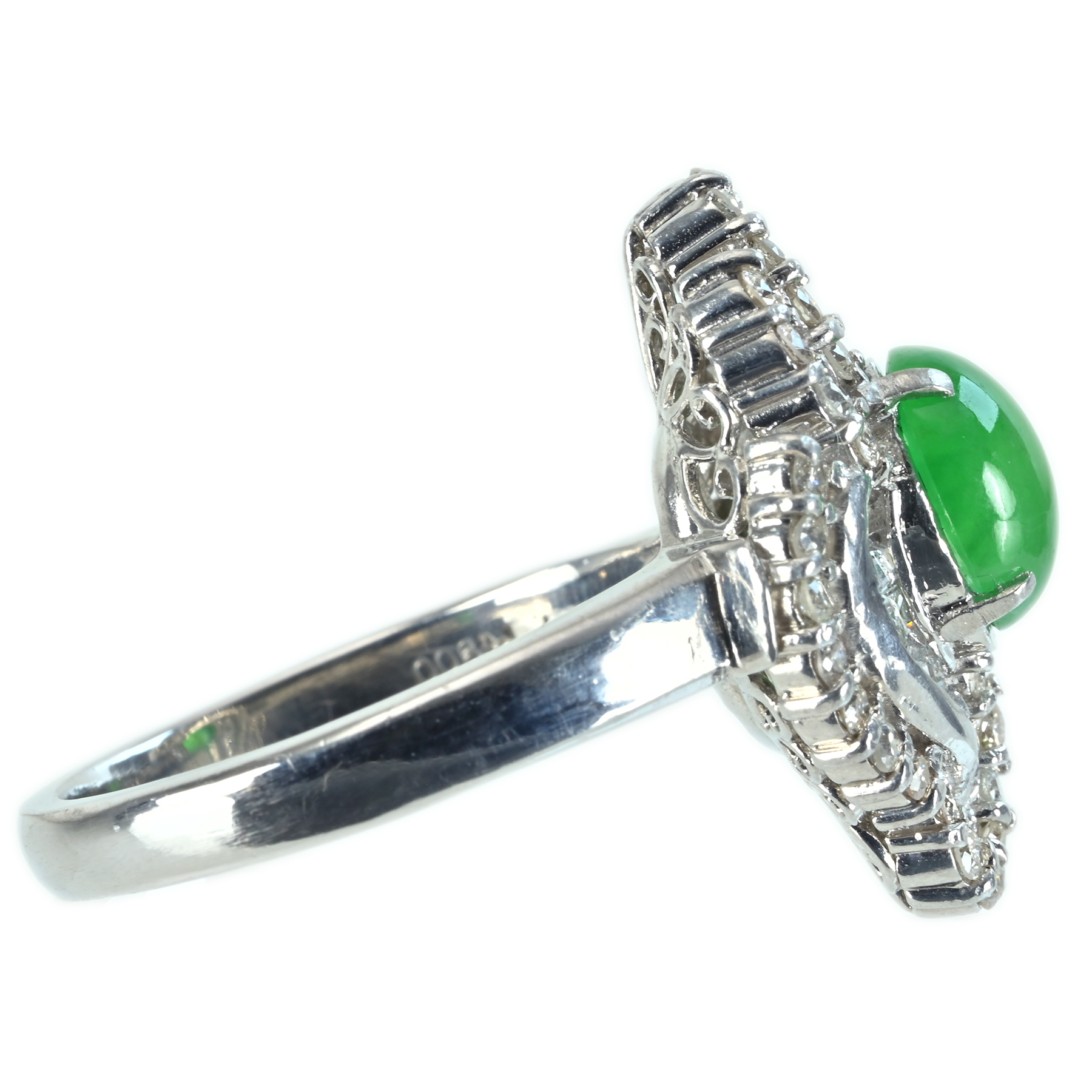翡翠リング PT900 J2.117ct D1.65ct - 画像 (4)