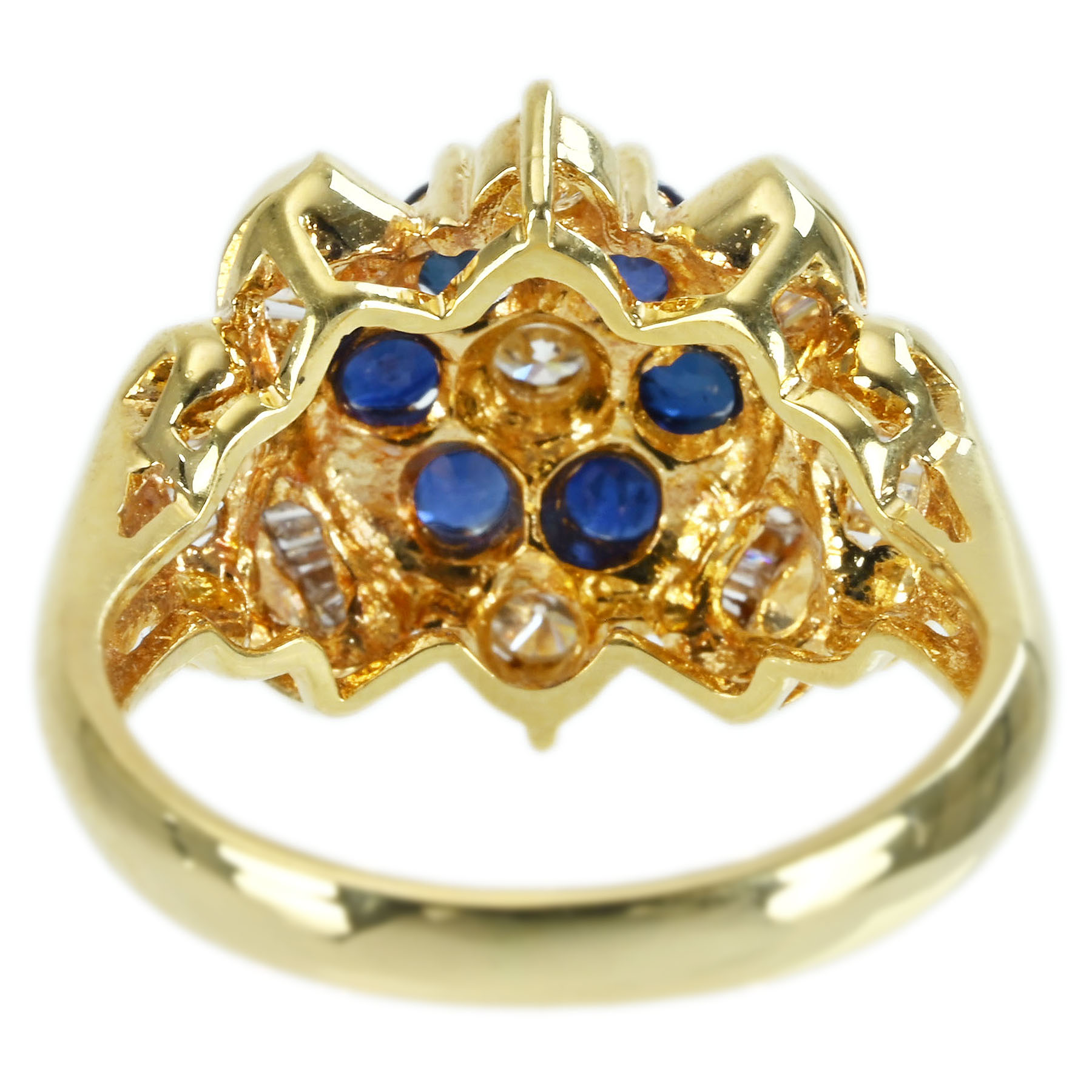サファイアリング K18YG S0.70ct D0.50ct - 画像 (5)