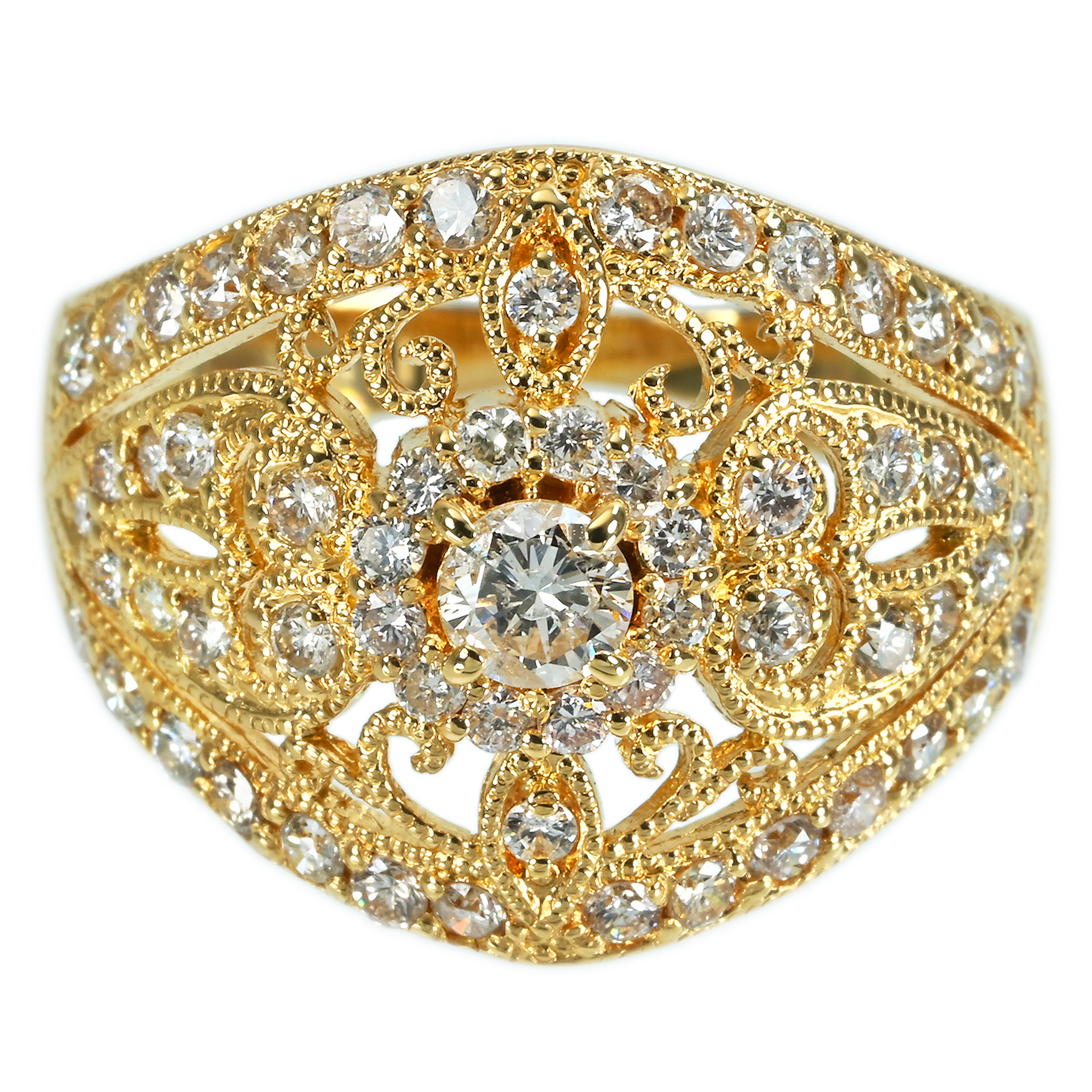 ダイヤモンドリング K18YG D1.00ct - 画像 (2)