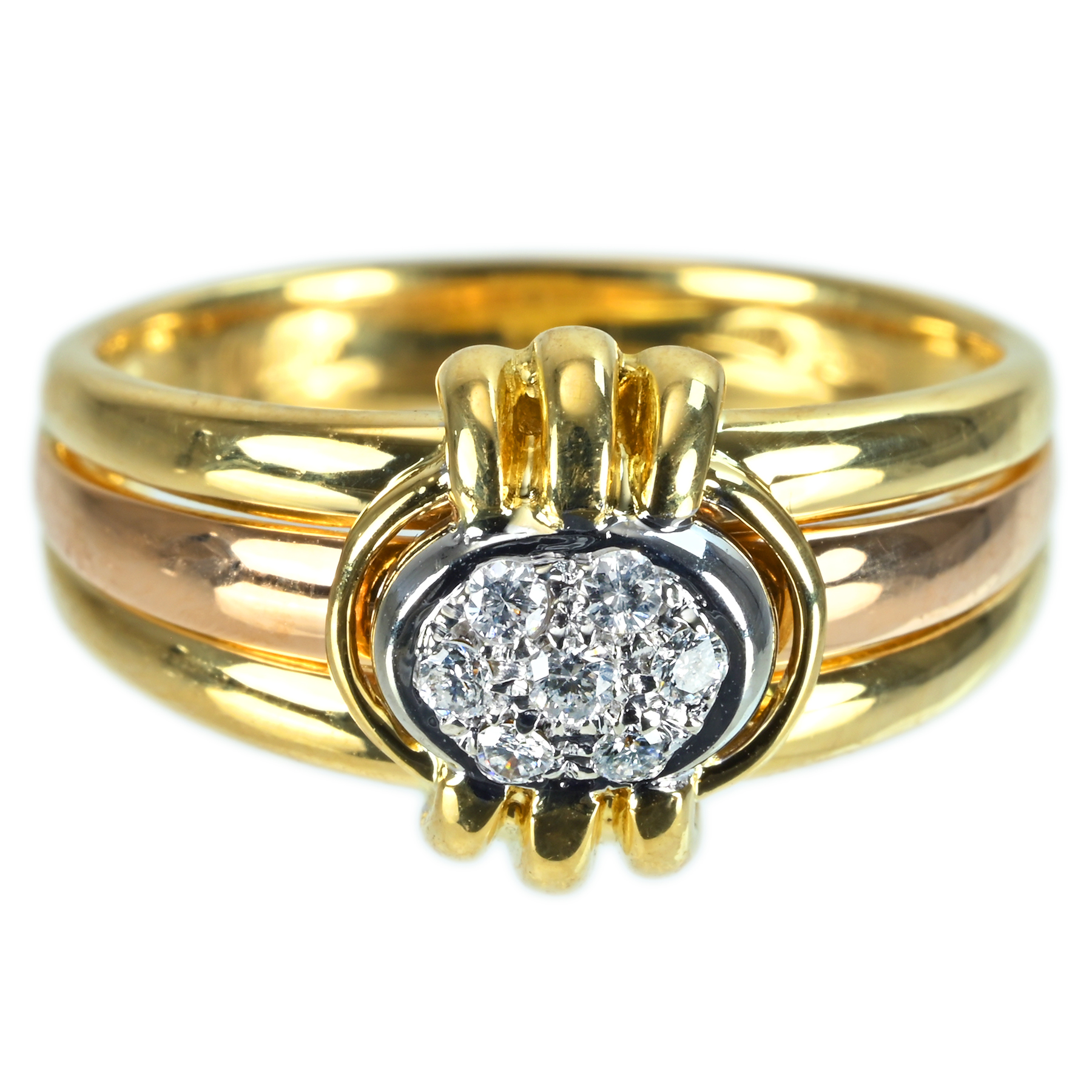 ダイヤモンドリング "DAMIANI" K18YG/K18PG - 画像 (2)