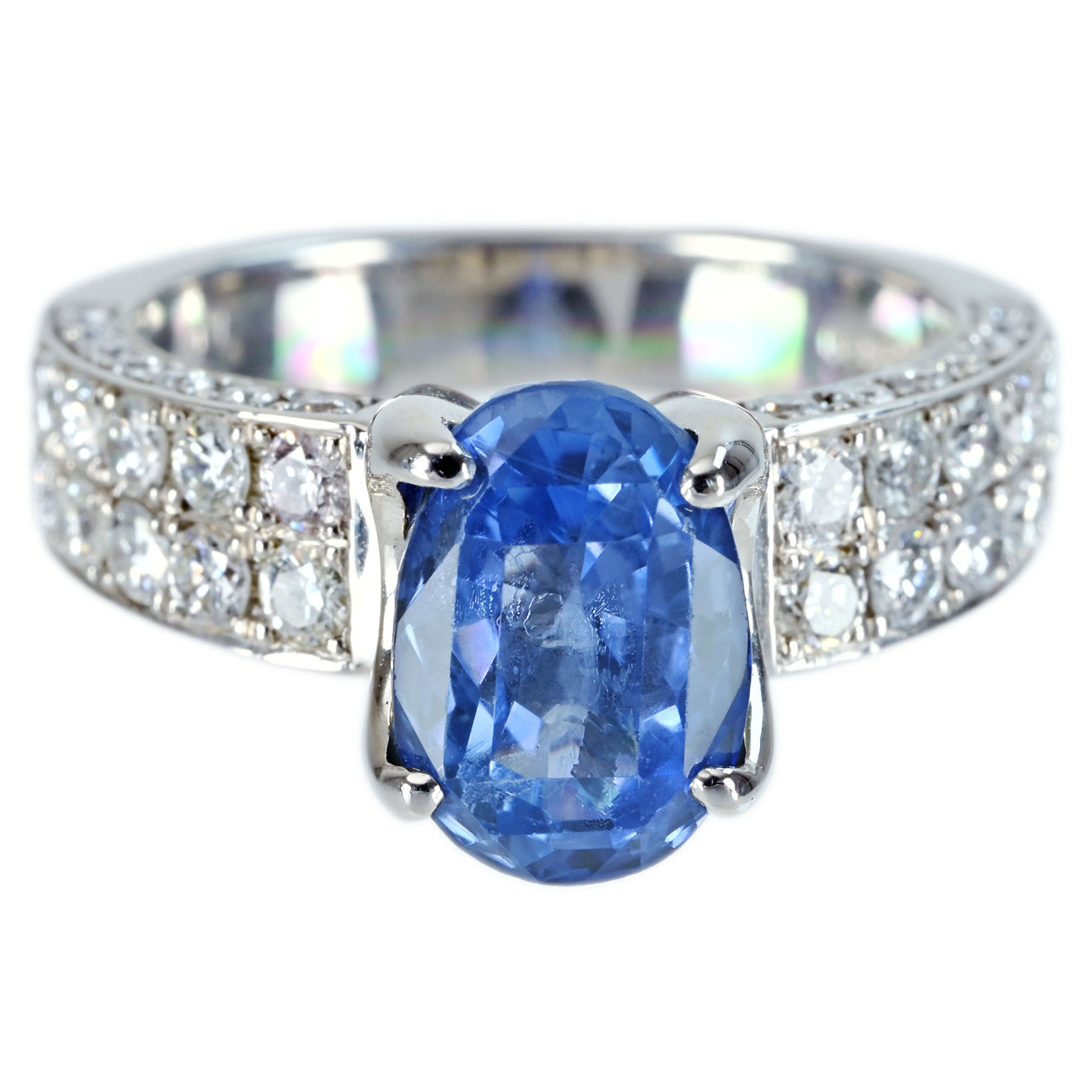 サファイアリング PT950 S4.351ct D1.01ct - 画像 (2)