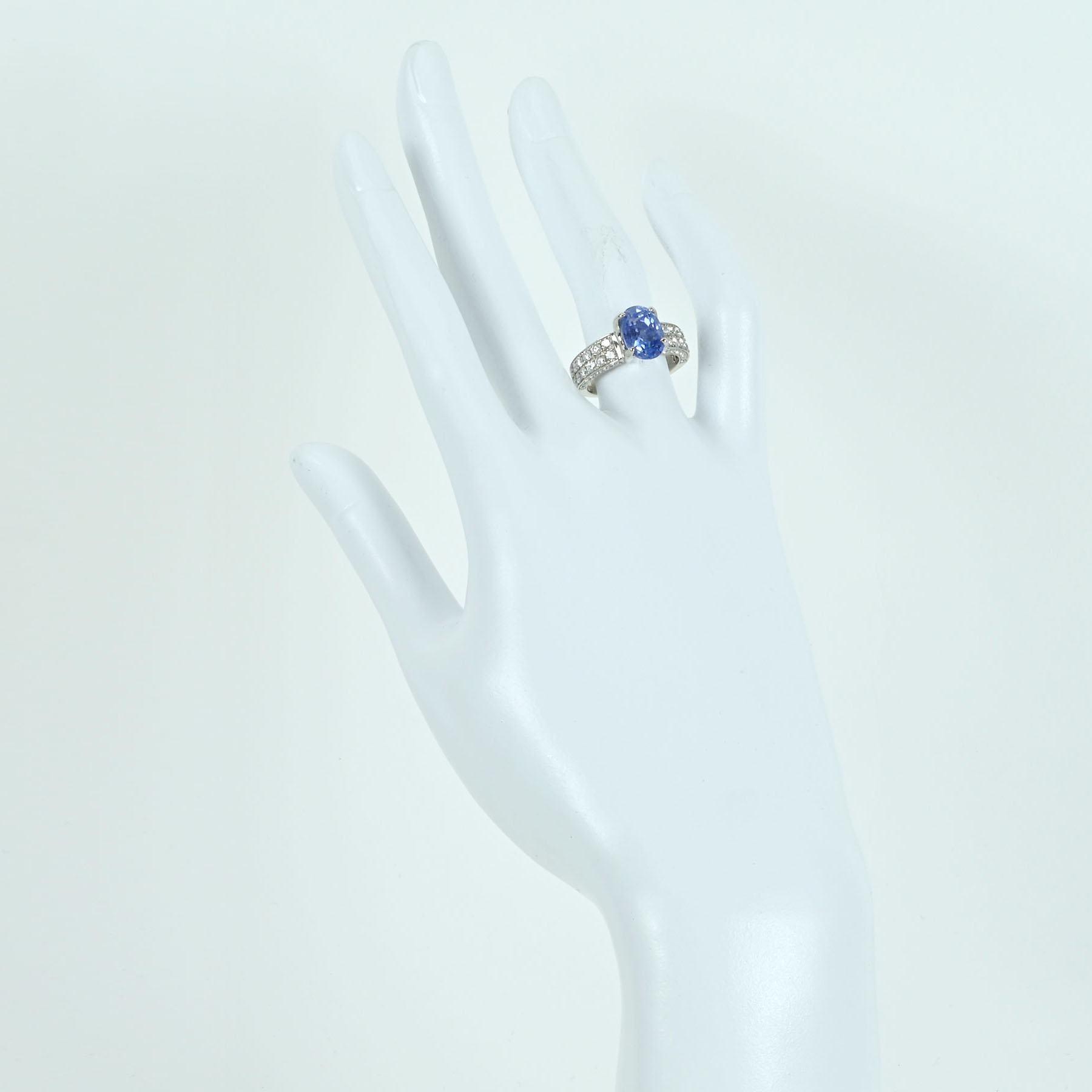 サファイアリング PT950 S4.351ct D1.01ct - 画像 (6)