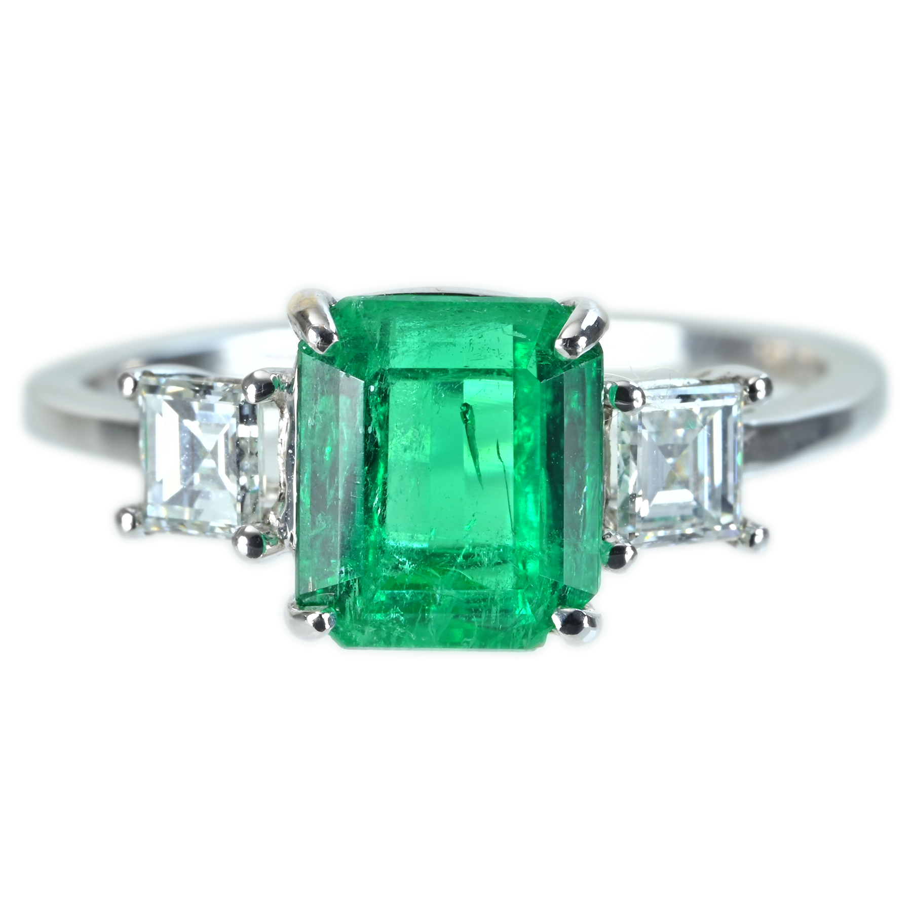 エメラルドリング K18WG E2.21ct D0.52ct - 画像 (2)