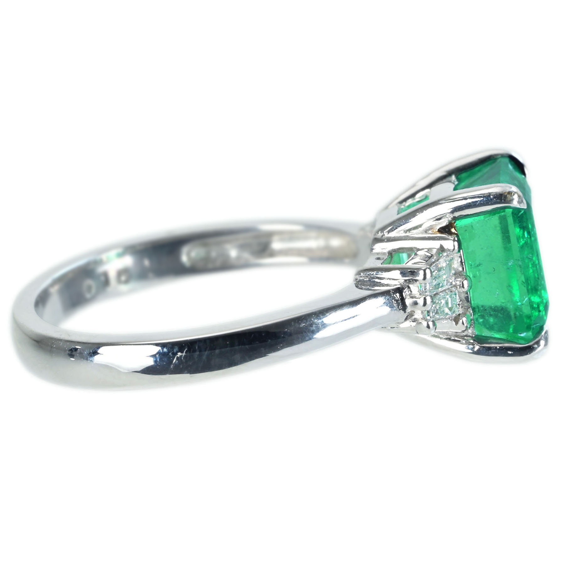 エメラルドリング K18WG E2.91ct D0.15ct - 画像 (4)