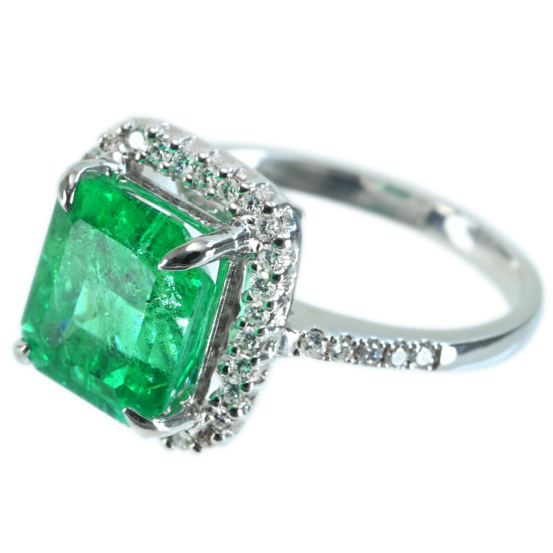 エメラルドリング K18WG E3.31ct D0.30ct - 画像 (3)