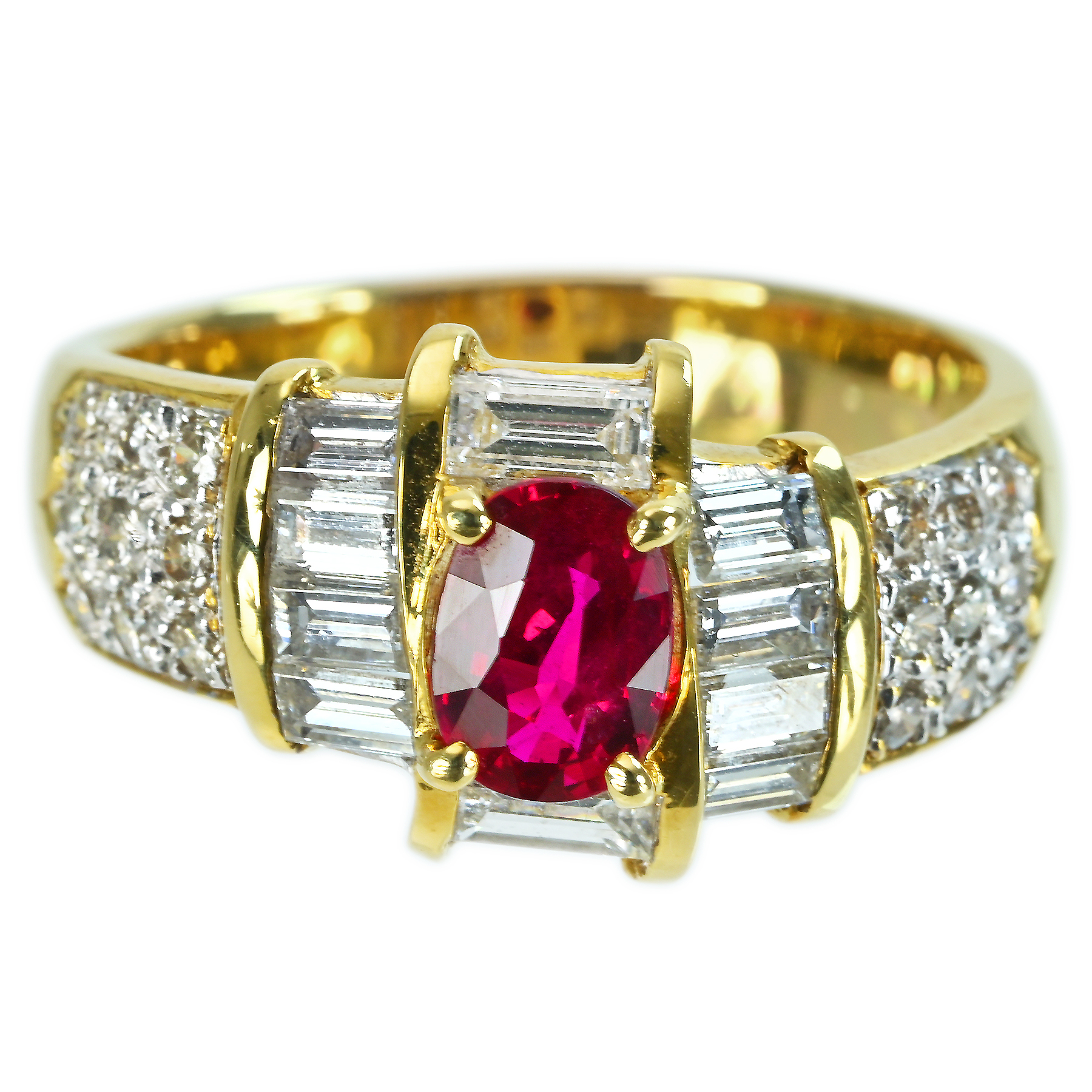 ルビーリング K18YG R0.875ct D1.30ct - 画像 (2)